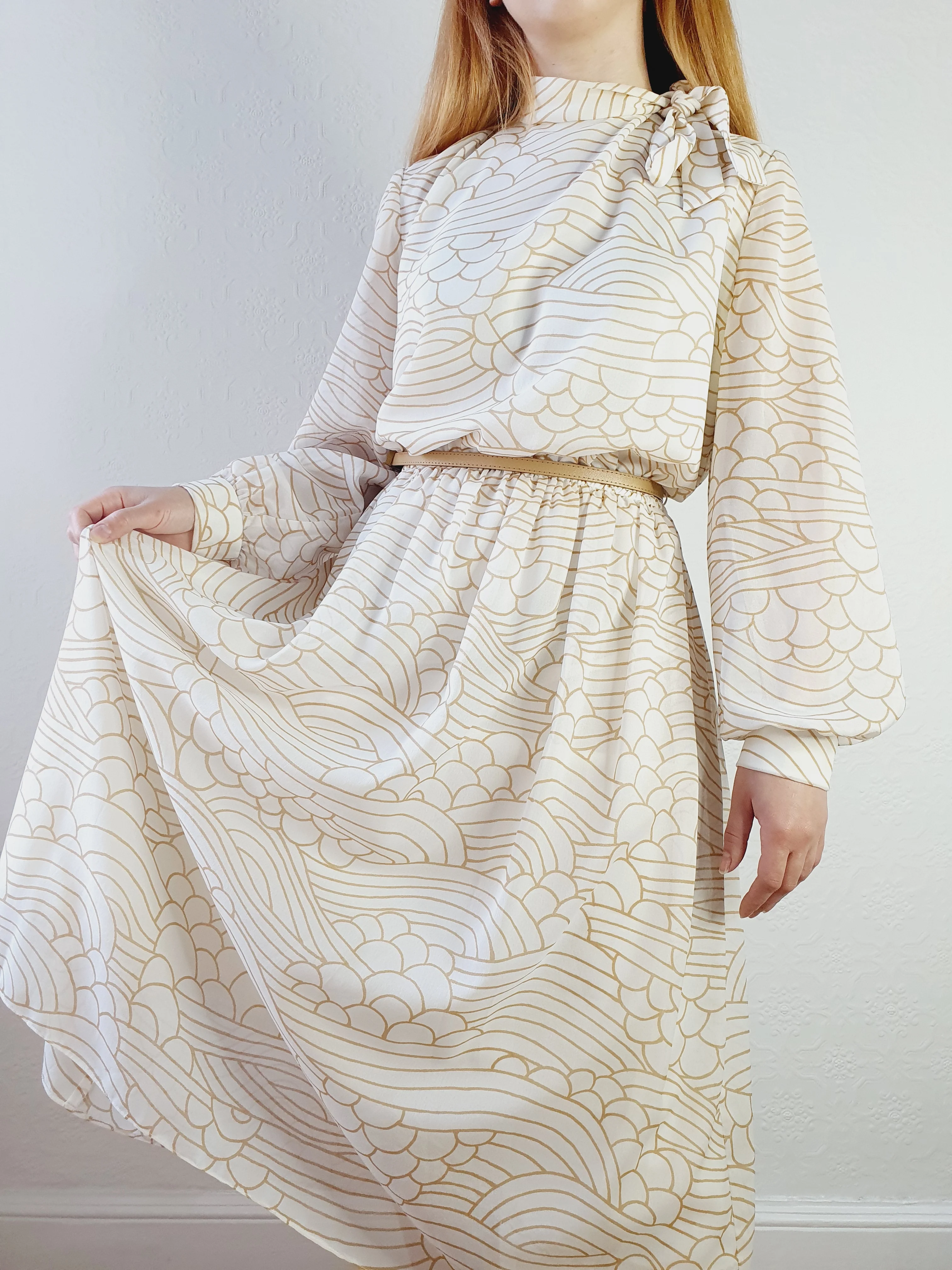 1970s Pussy Bow Dress - XL/XXL - Image 3
