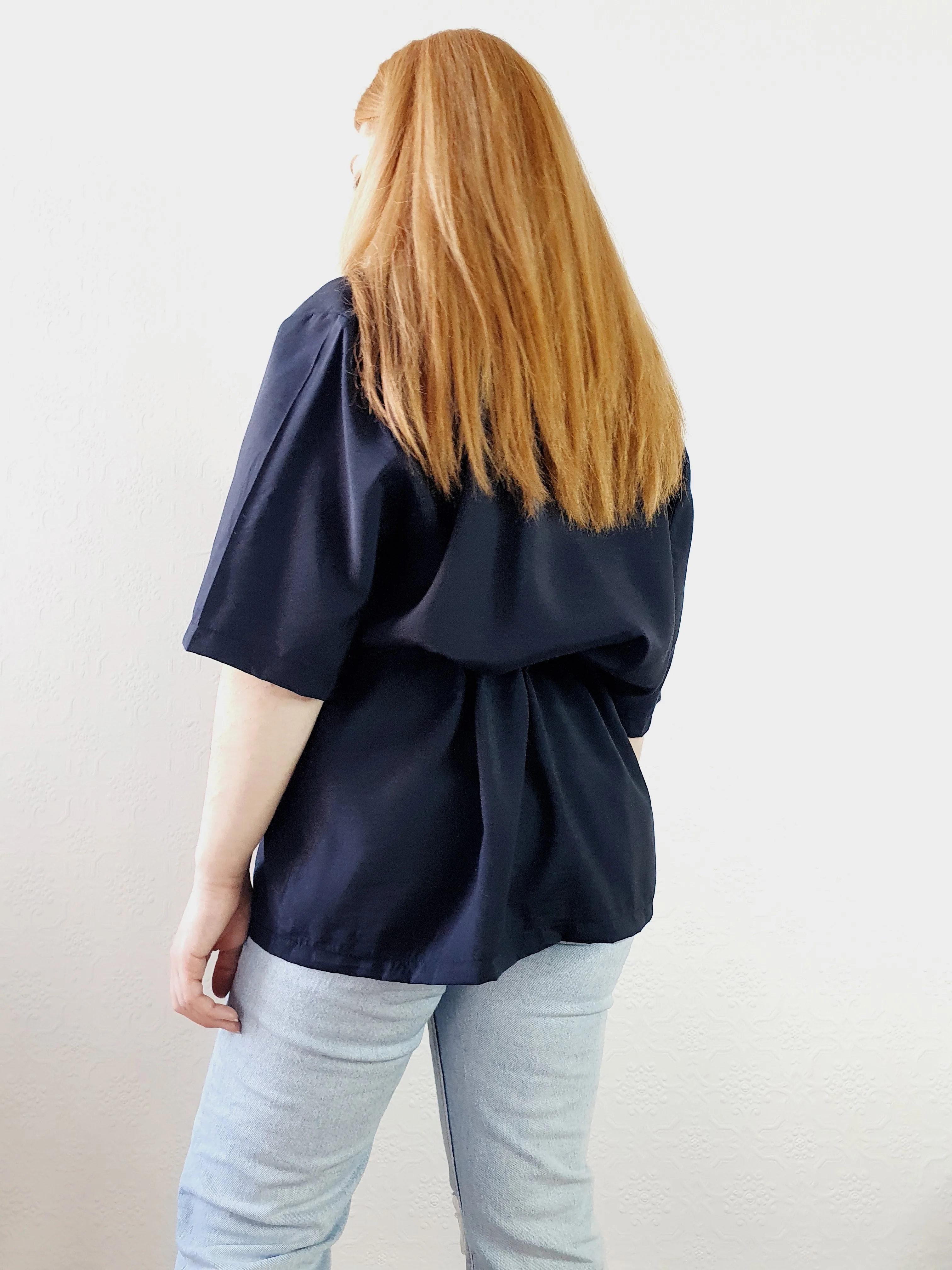 1980s Black Drawstring Tunic - L/XL - Image 4