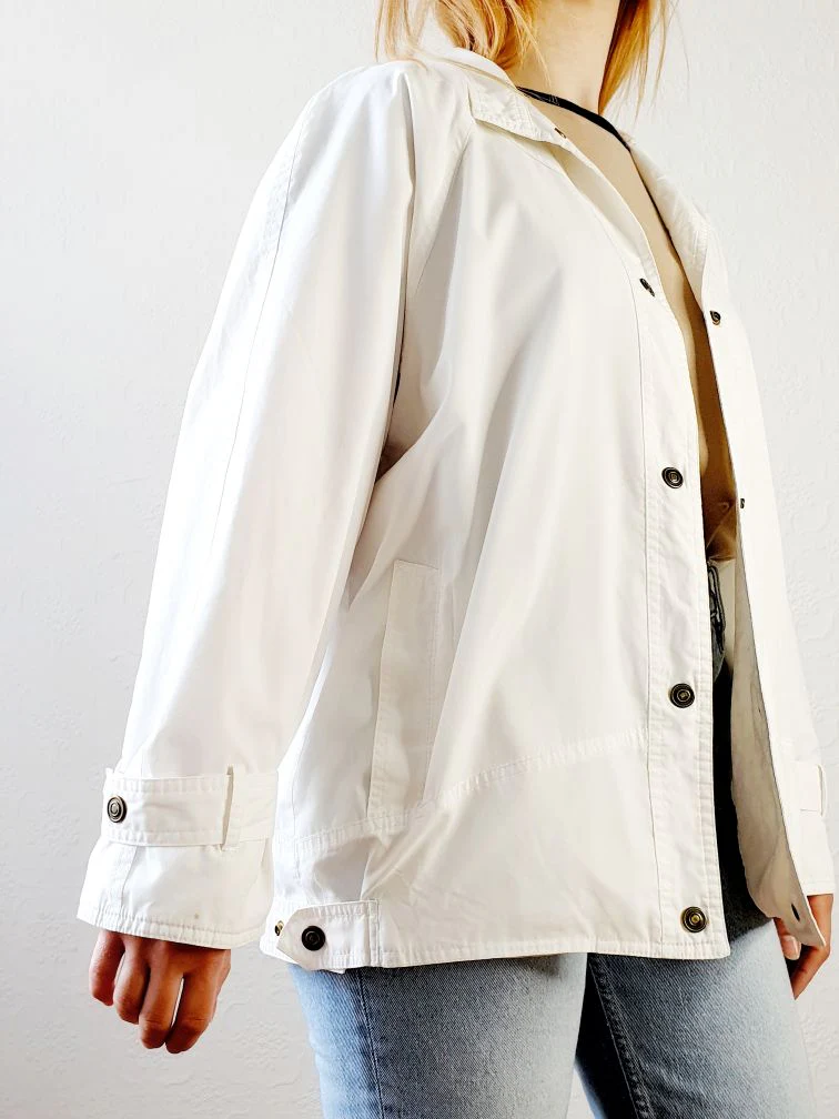 1980s White Bomber Jacket - M/L - Image 3