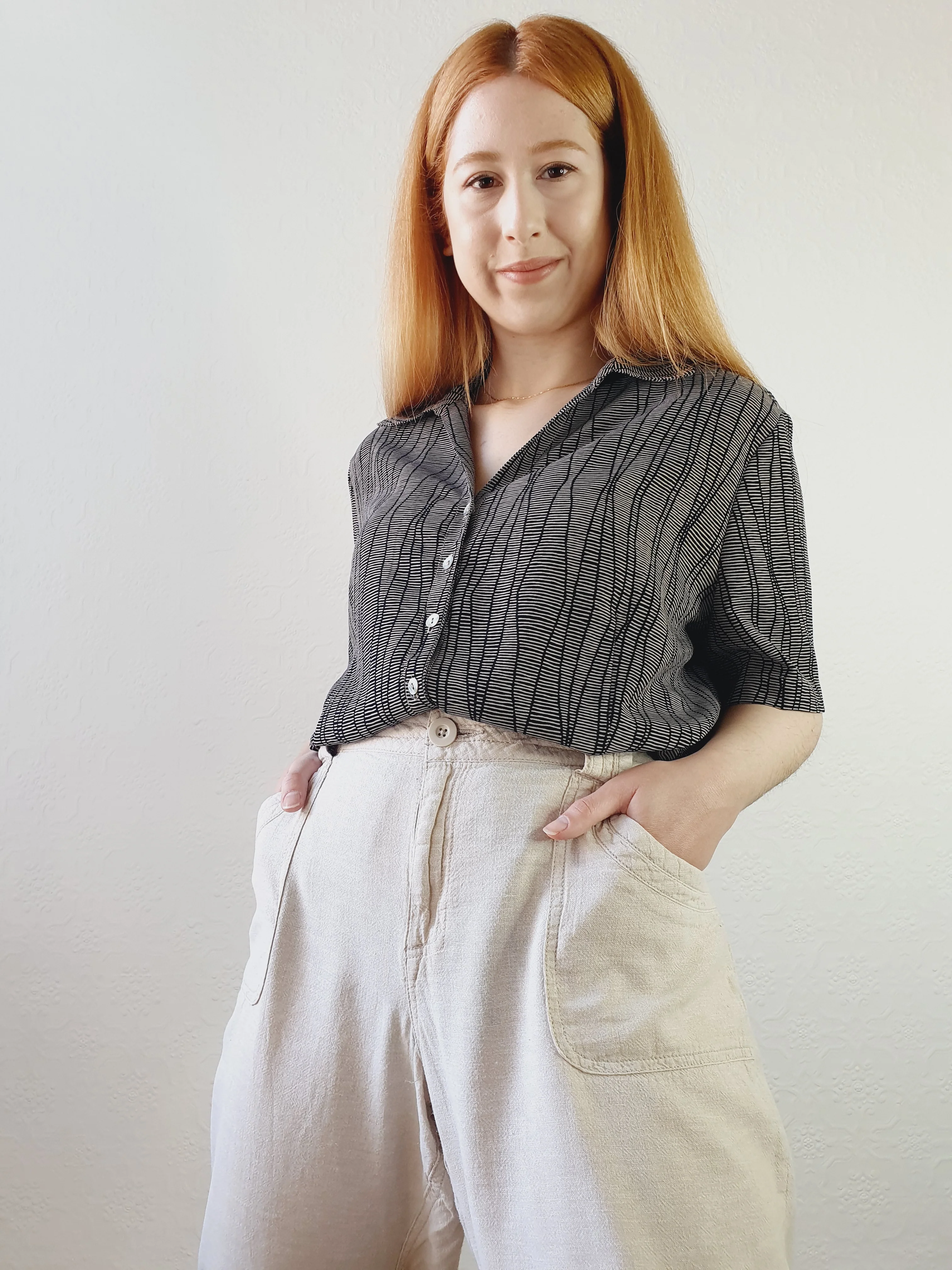 80s Abstract Patterned Top - XL - Image 2