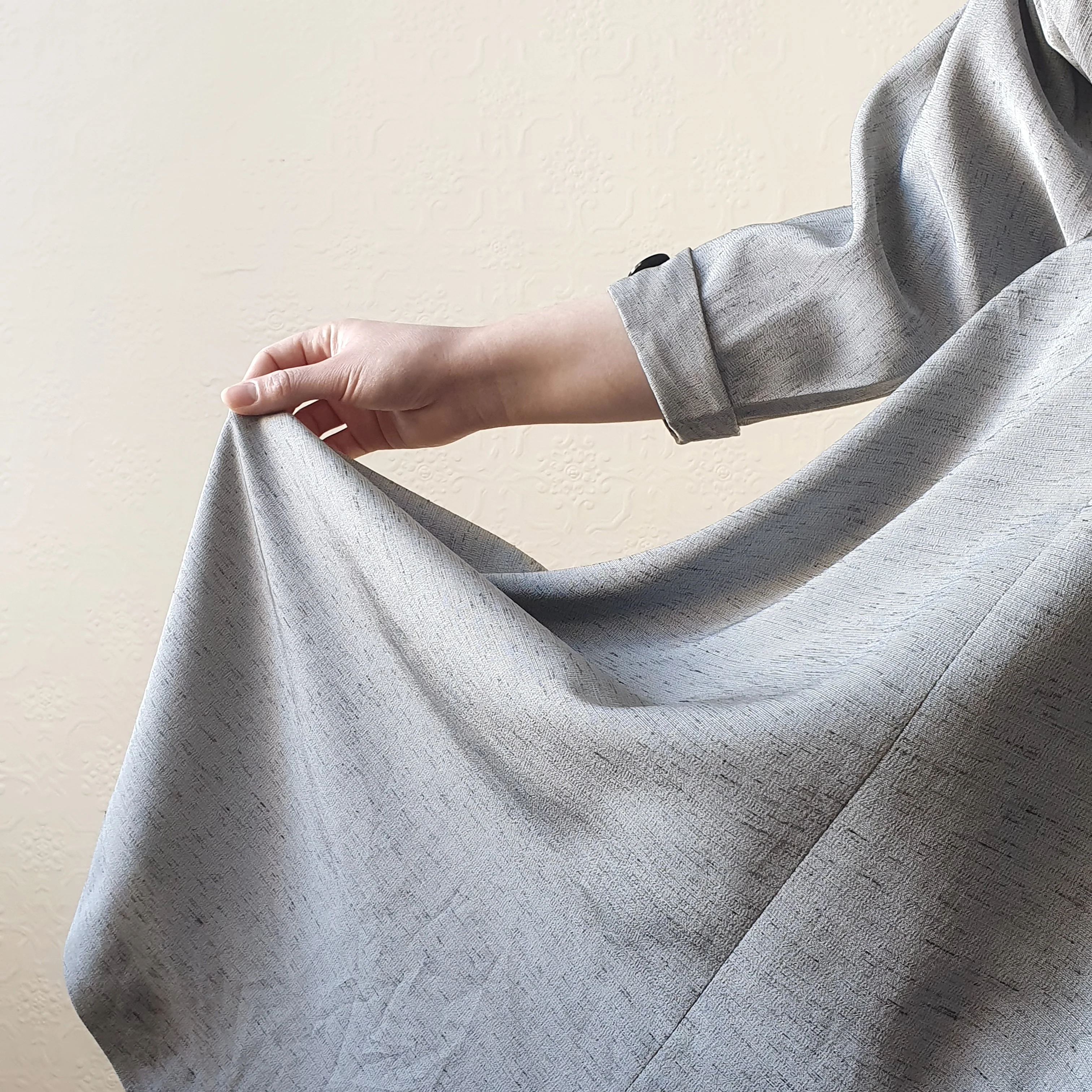 80s Grey Full Skirt Dress - M - Image 6