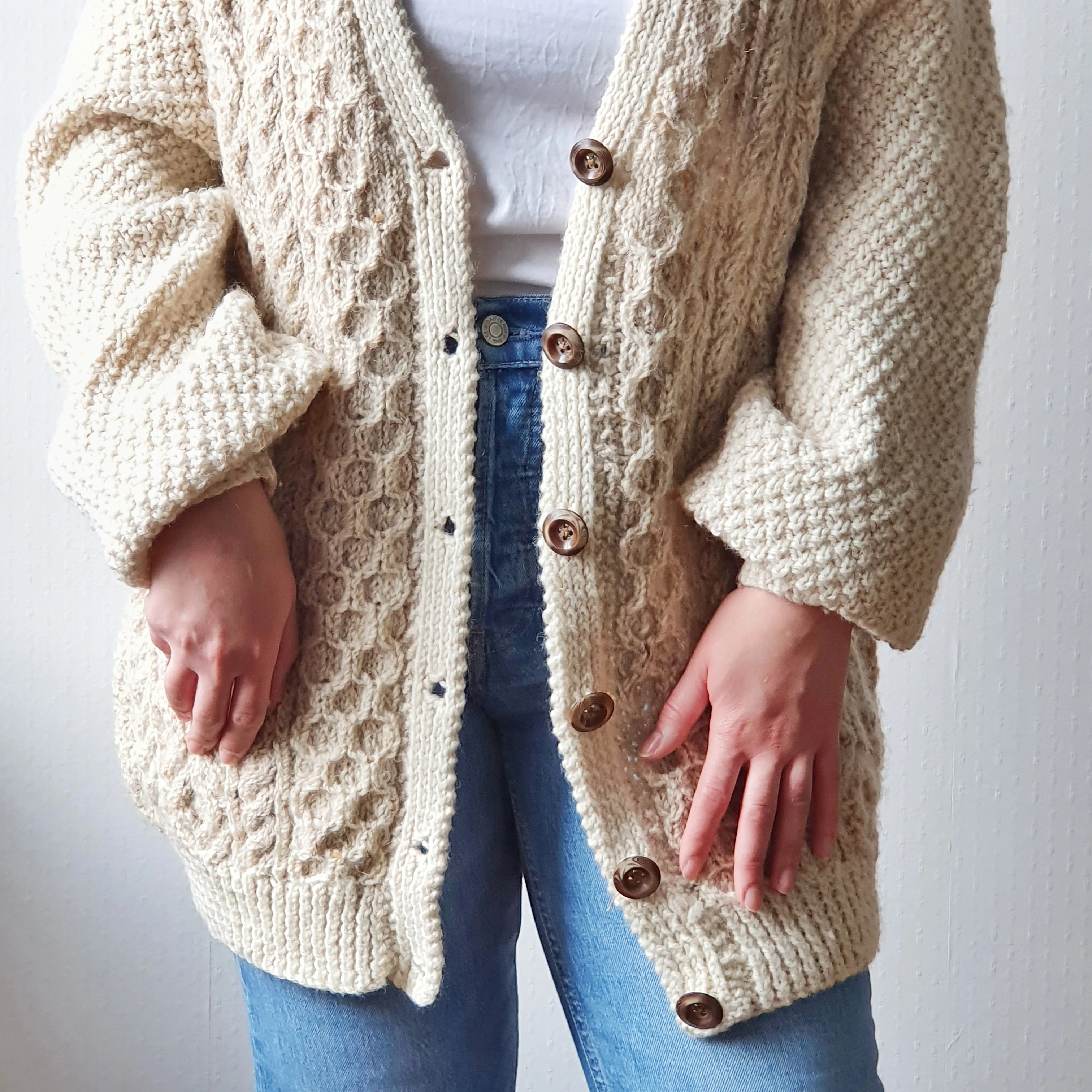 Arran Fisherman's Knit Cardigan - XL - Image 4