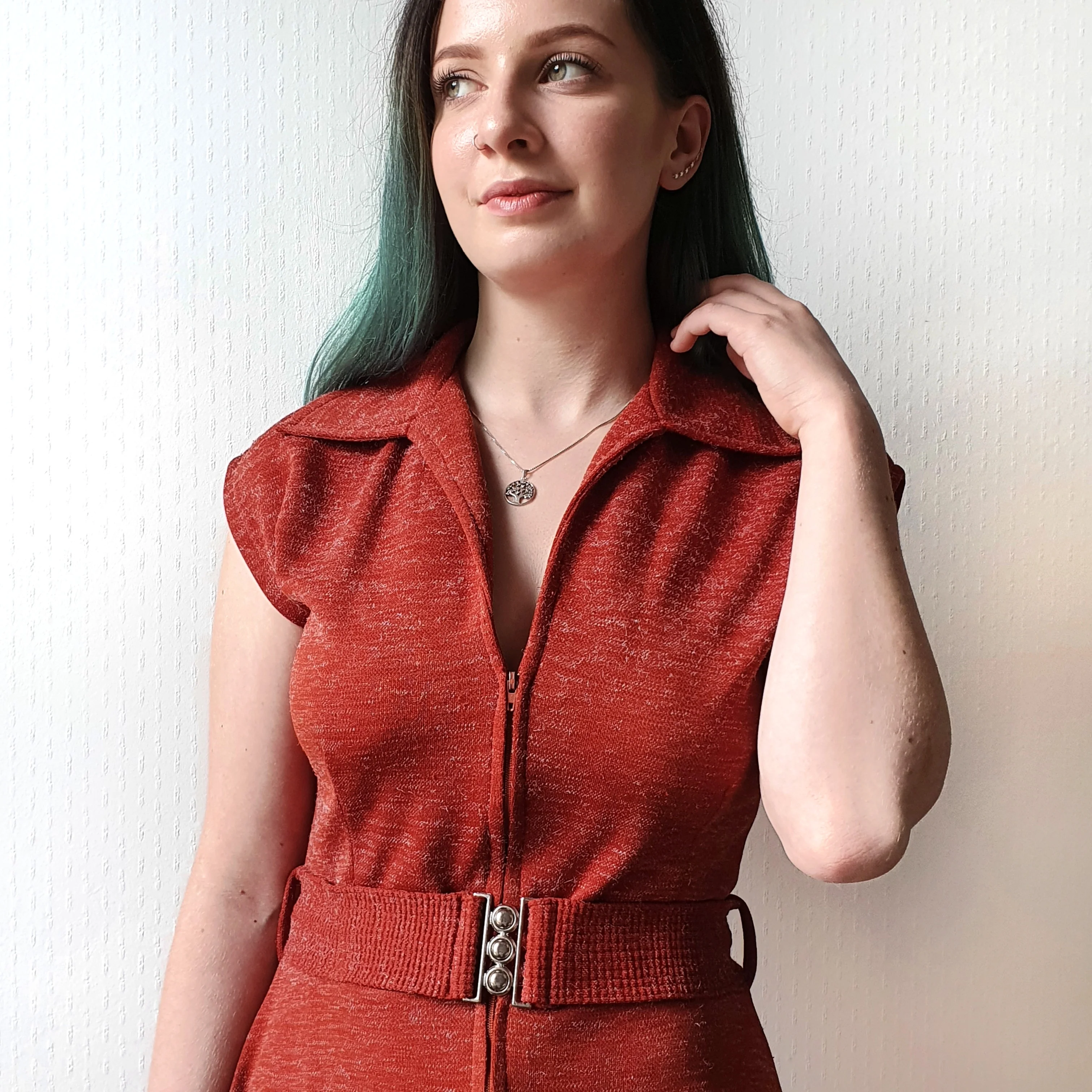 Belted A-line Dress - M - Image 3