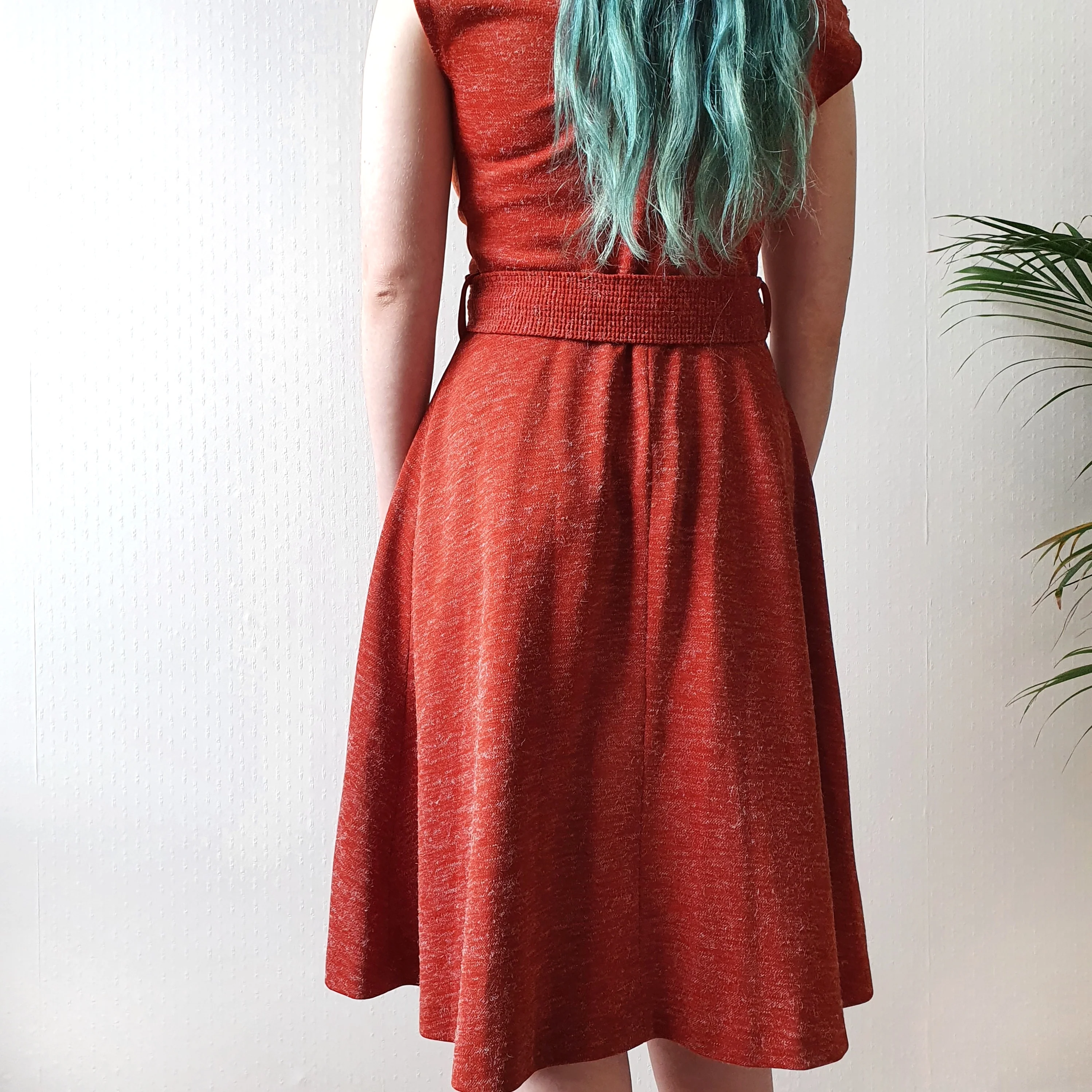 Belted A-line Dress - M - Image 5