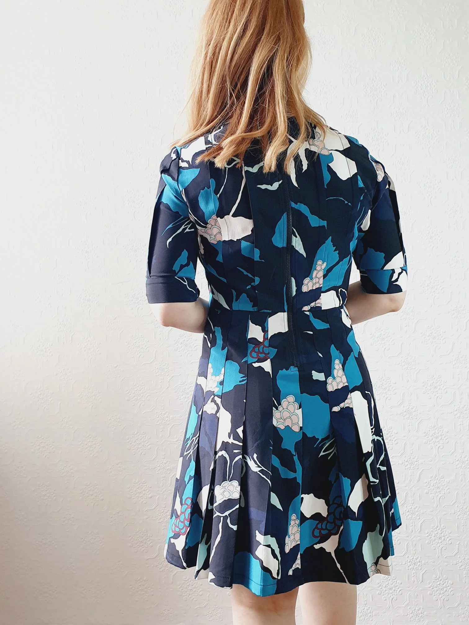 Black Silk Floral Dress - S - Image 4
