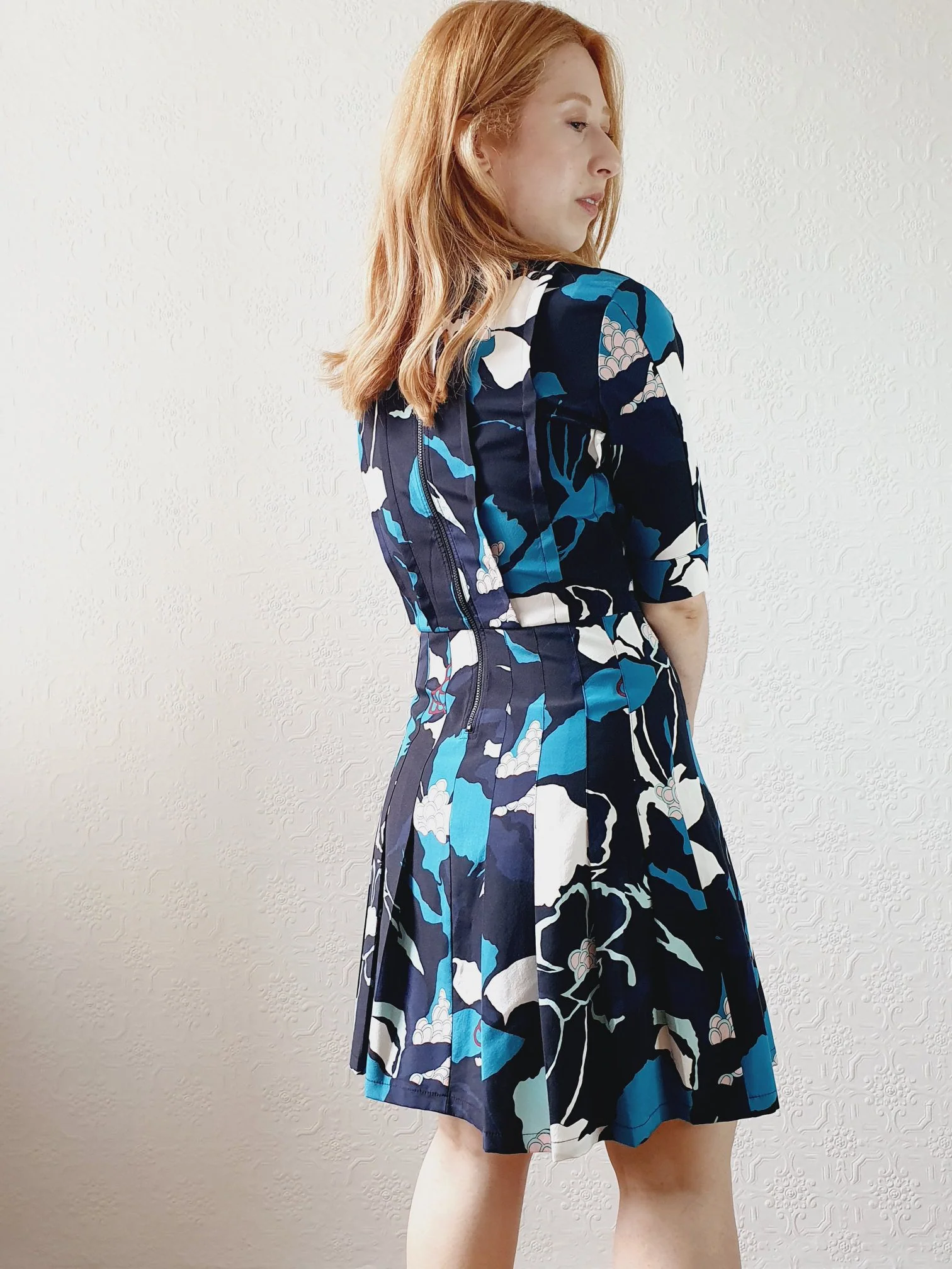 Black Silk Floral Dress - S - Image 5