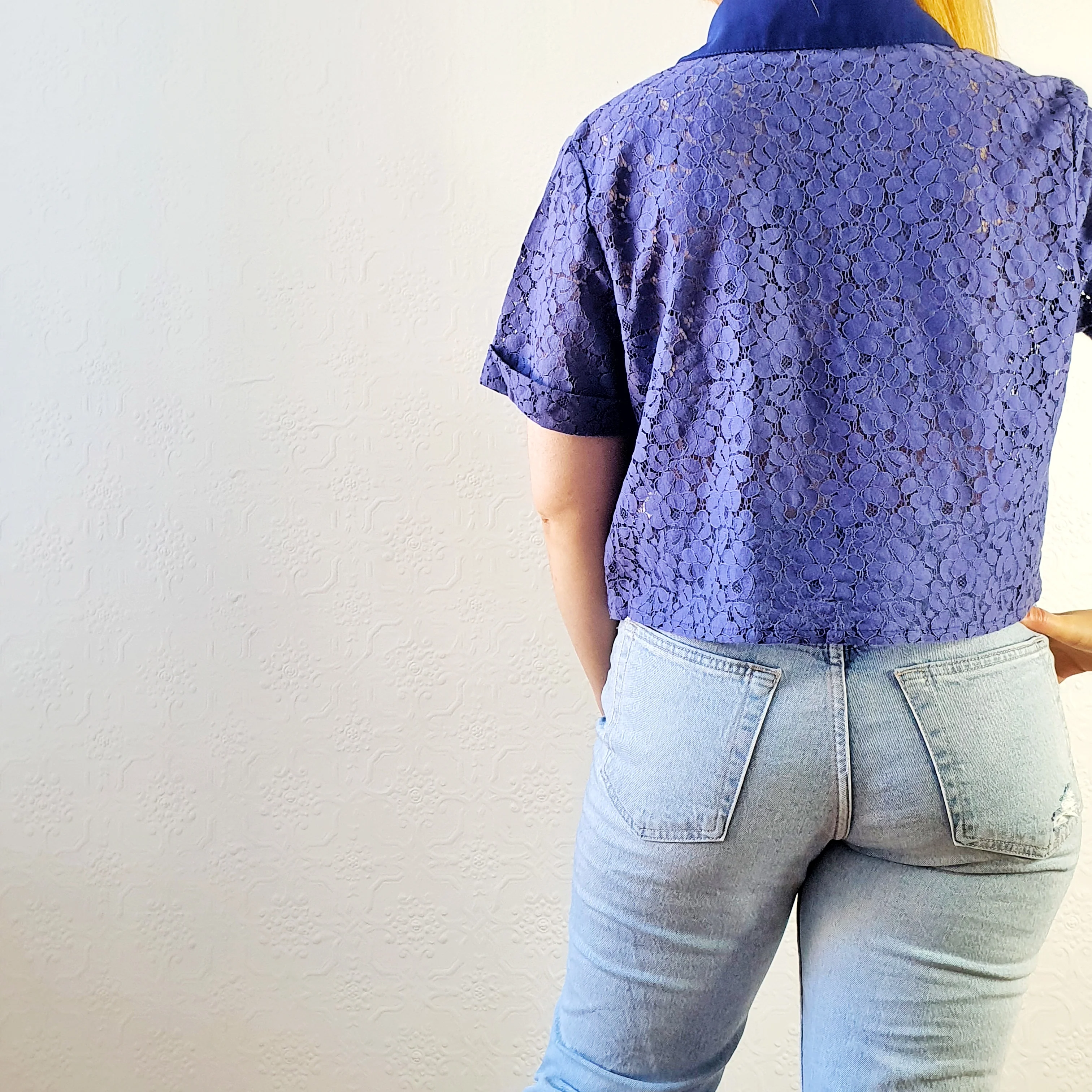Blue Purple Lace Top - L - Image 4