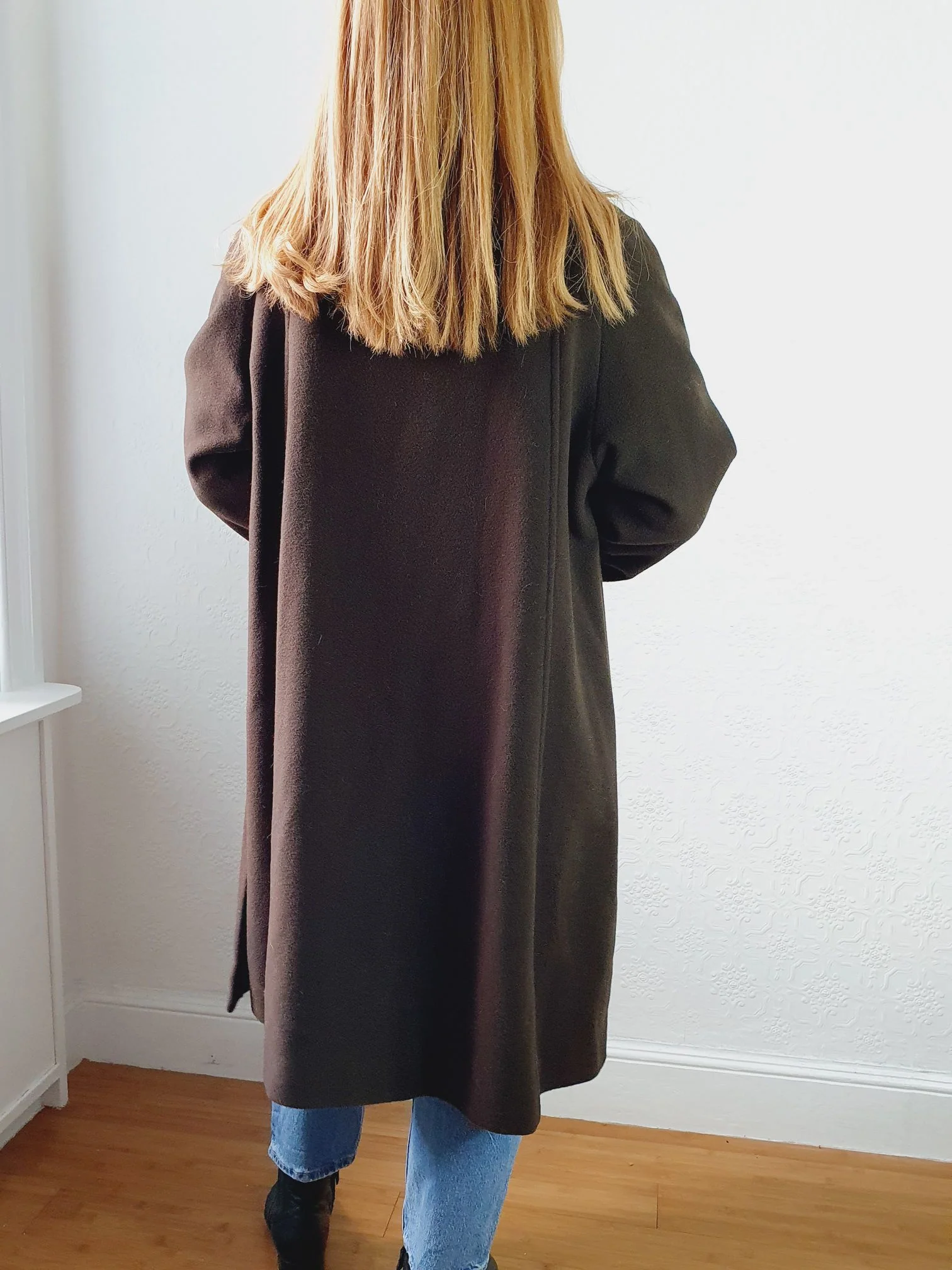 Chocolate Brown Wool & Cashmere Coat - M/L - Image 12