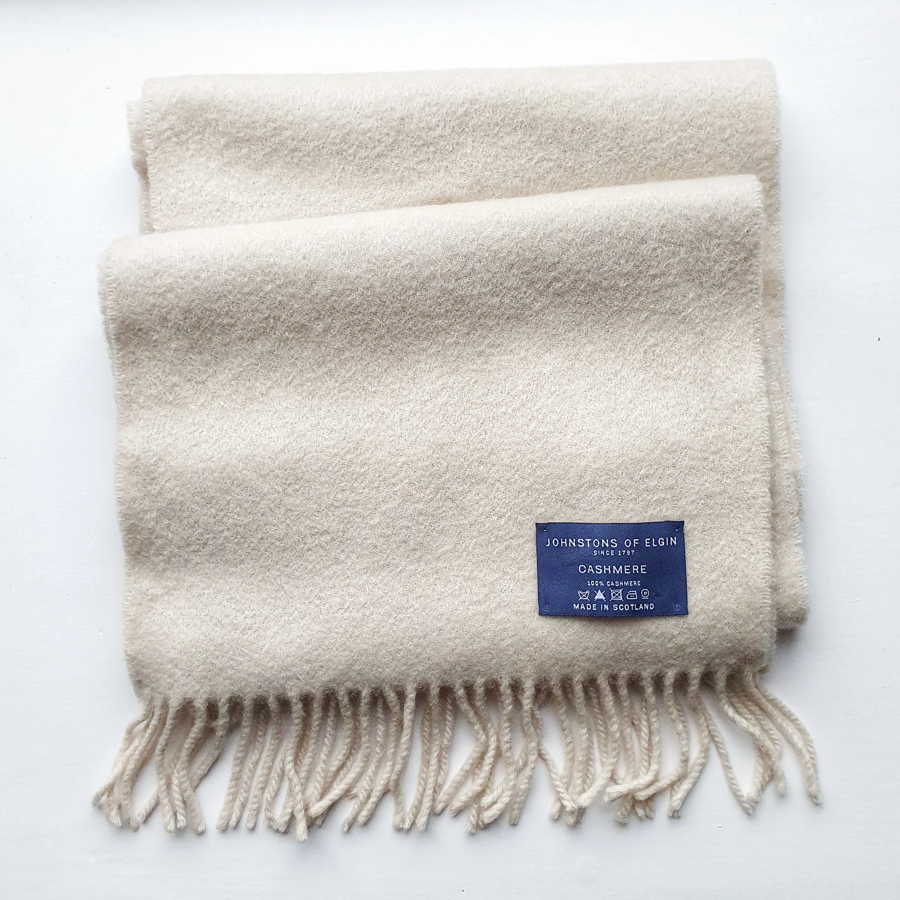 Cream Cashmere Scarf - Image 2