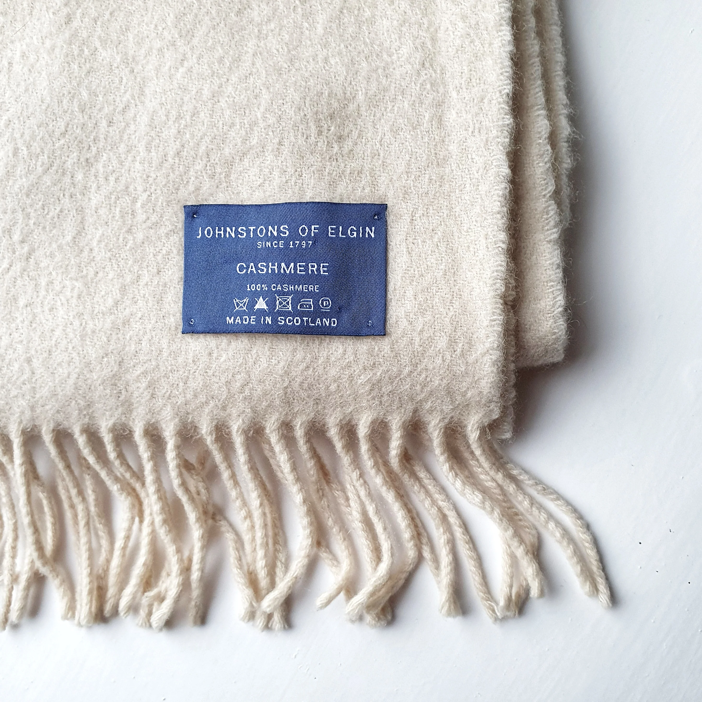 Cream Cashmere Scarf - Image 3