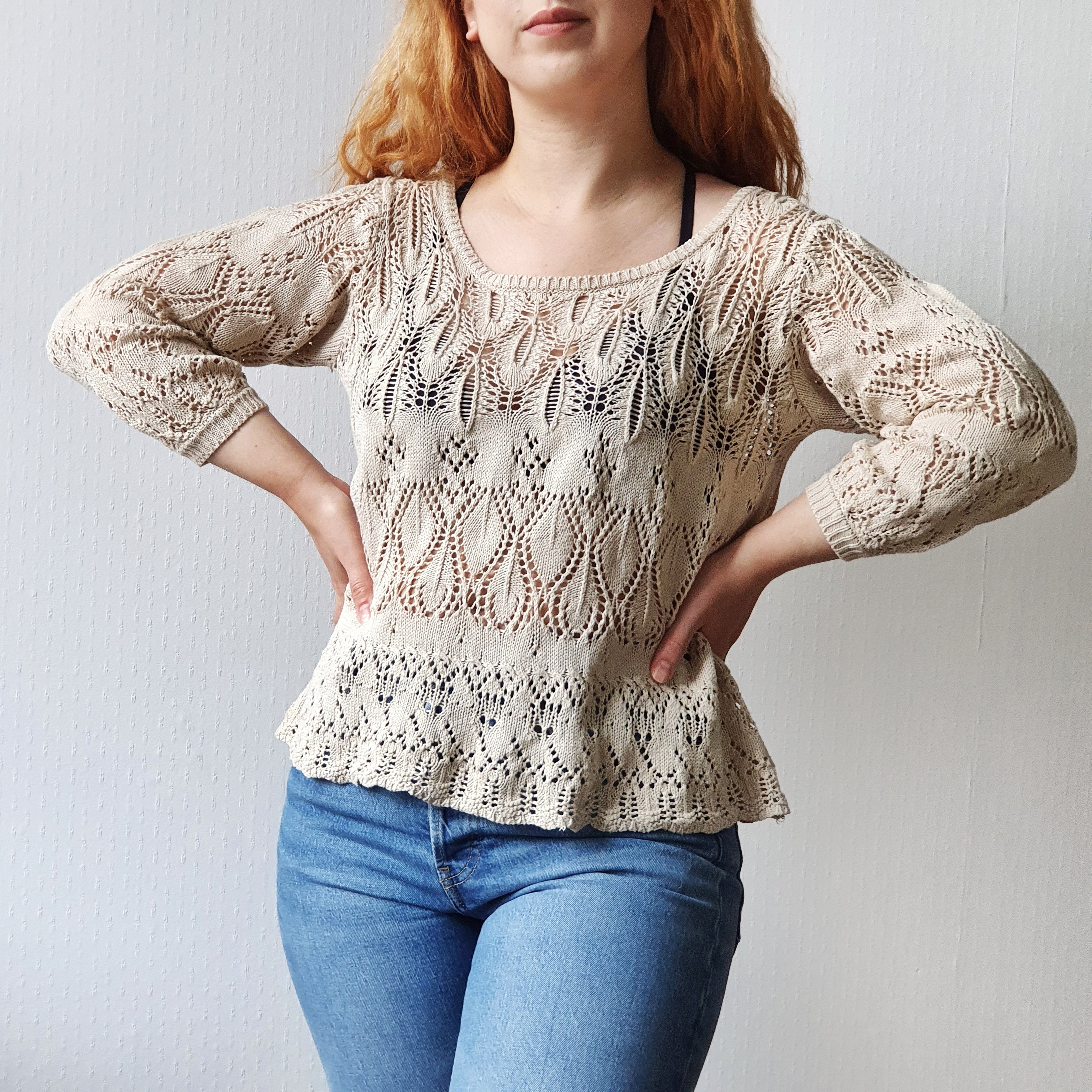 Crochet Knit Top - M - Image 3