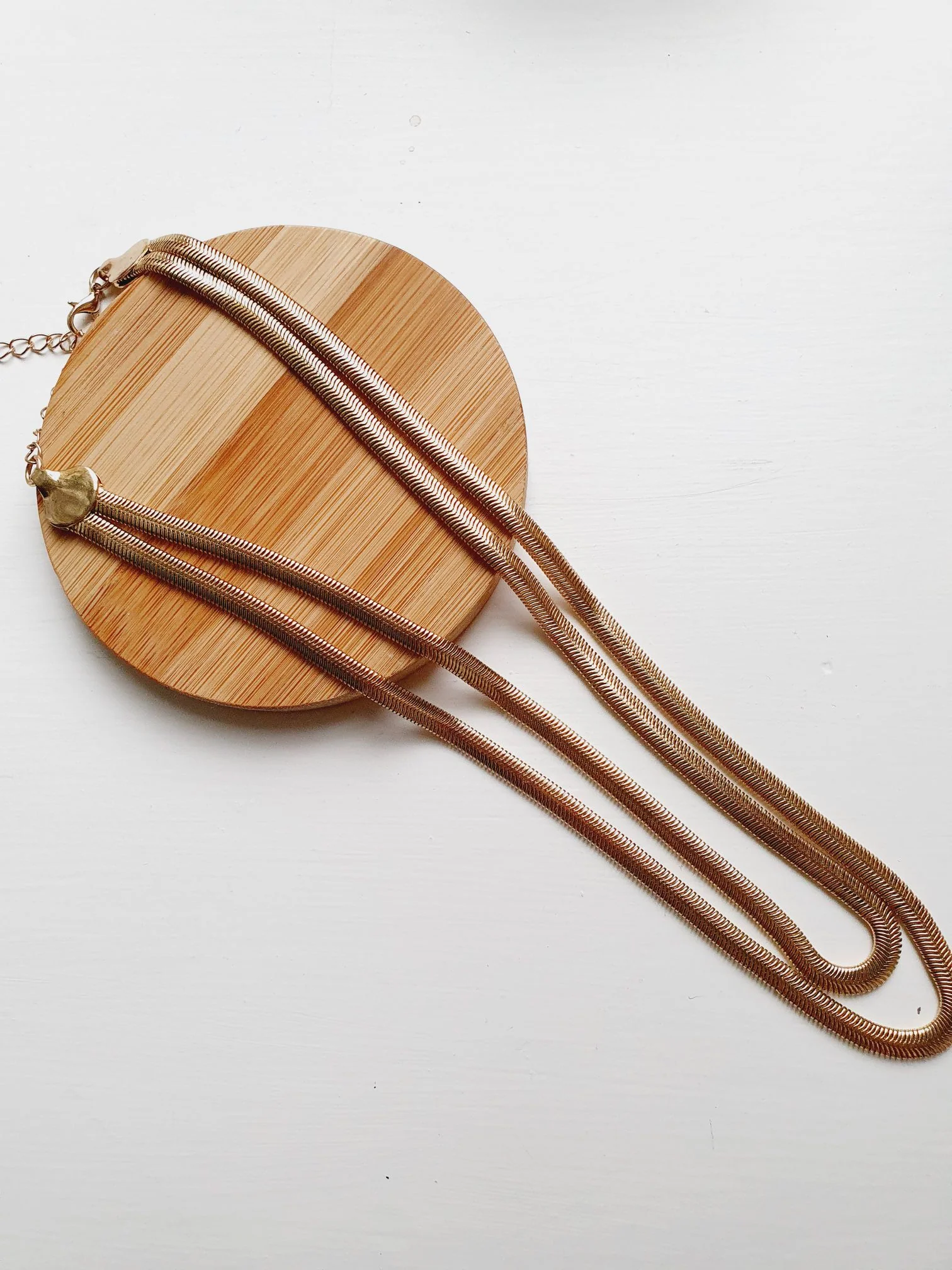 Double Herringbone Chain Necklace - Image 3