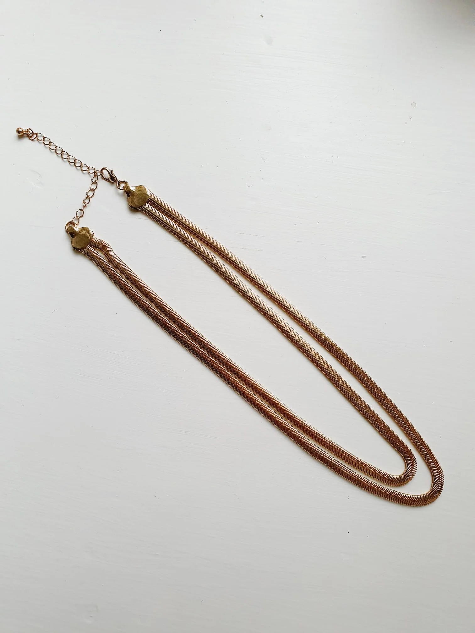 Double Herringbone Chain Necklace - Image 4