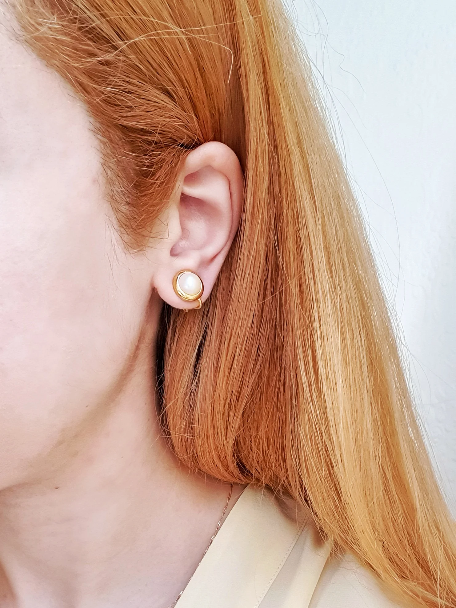 Faux Pearl Clip On Earrings - Image 2