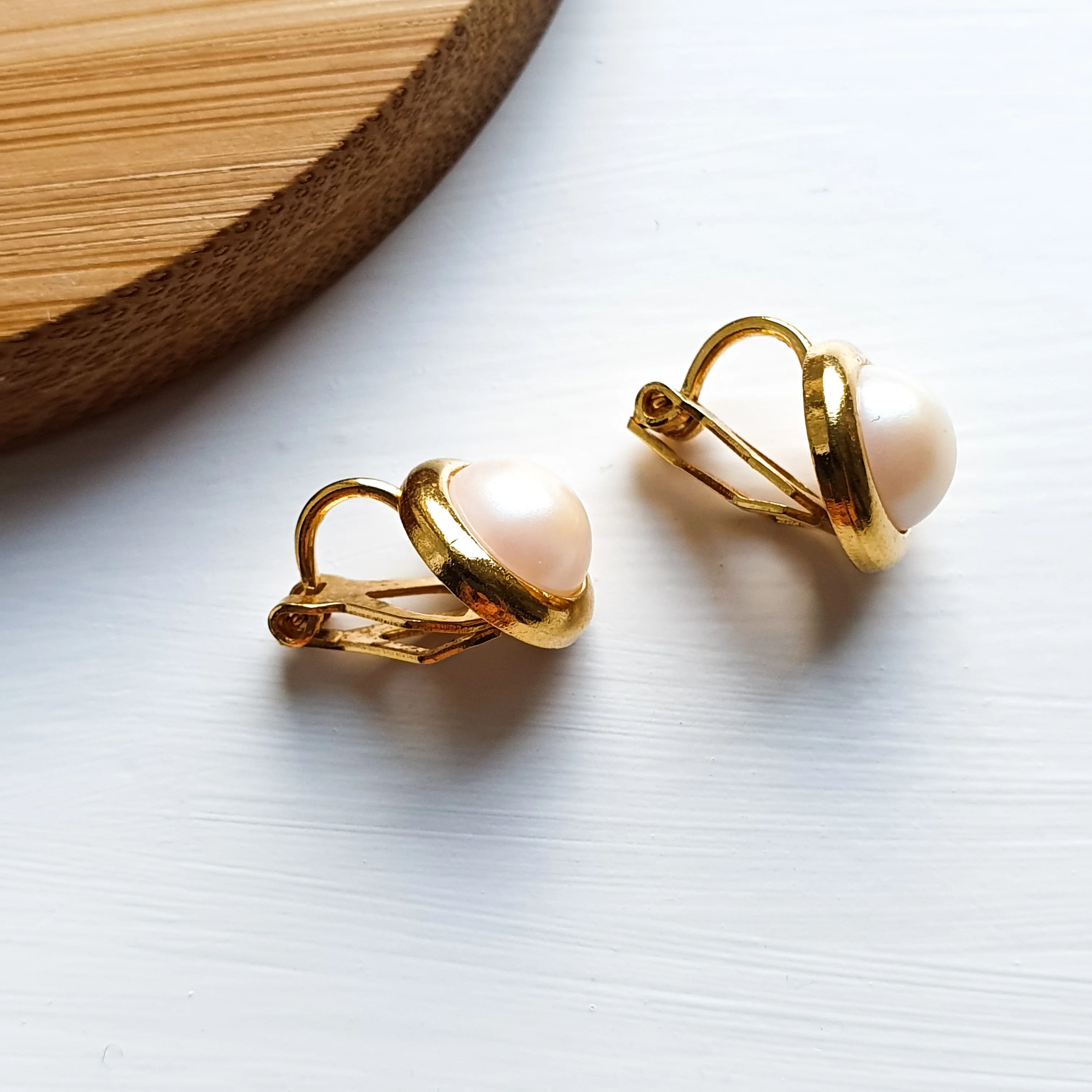 Faux Pearl Clip On Earrings - Image 4