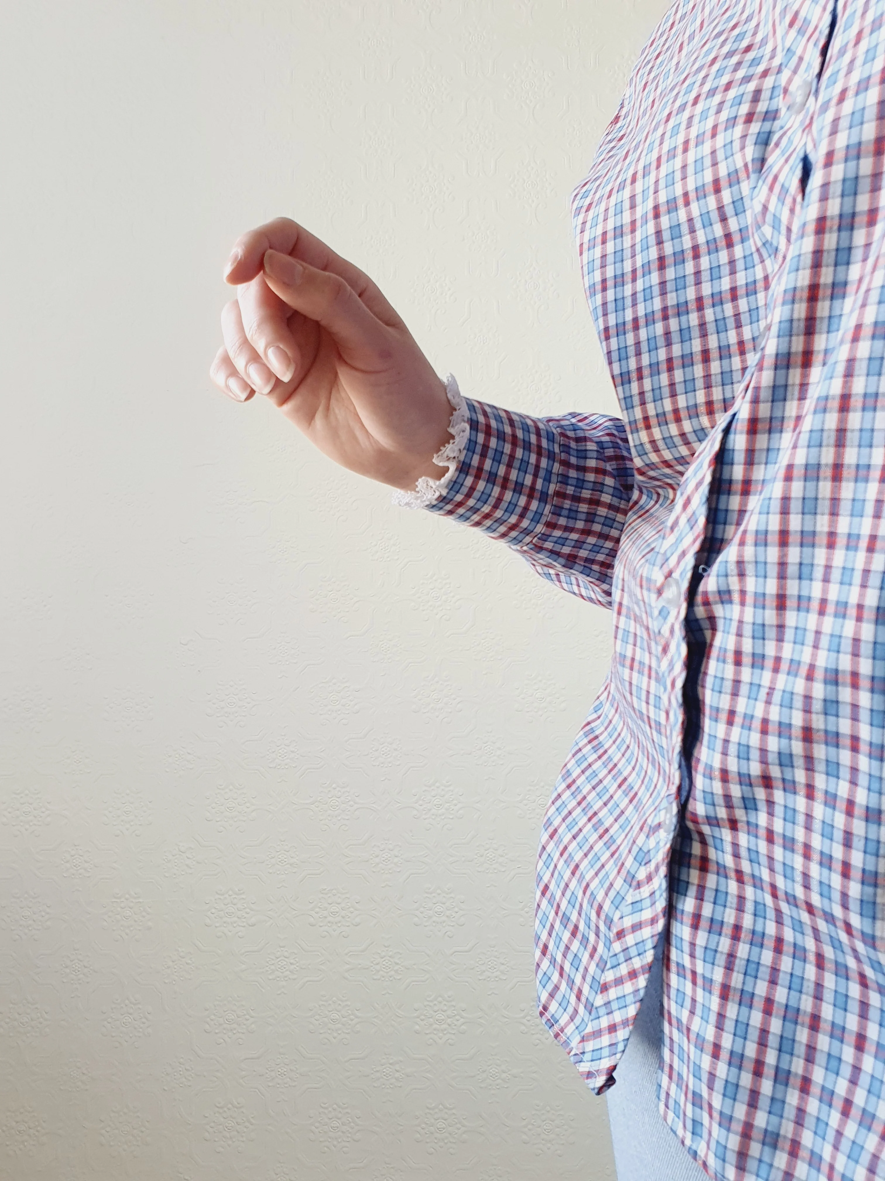 Gingham Blouse with Peter Pan Collar - XL - Image 4