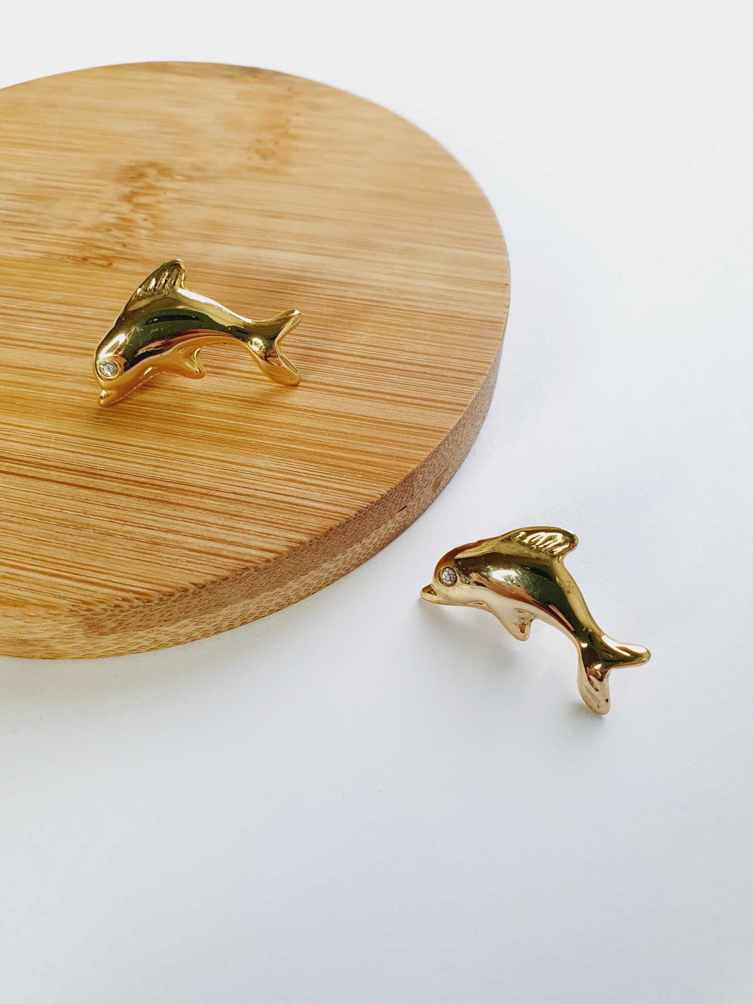 Gold Plated Dolphin Stud Earrings - Image 3