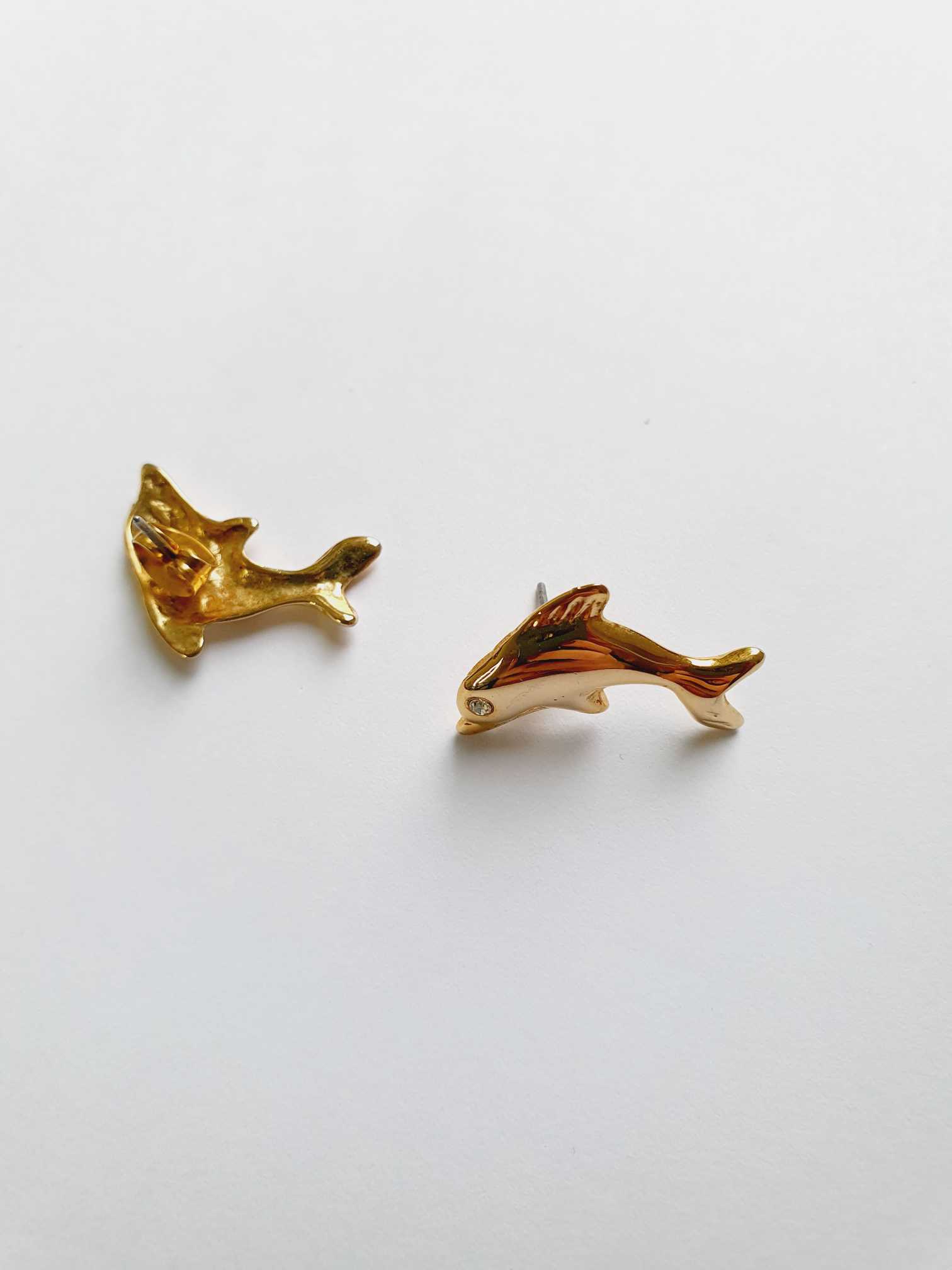 Gold Plated Dolphin Stud Earrings - Image 6