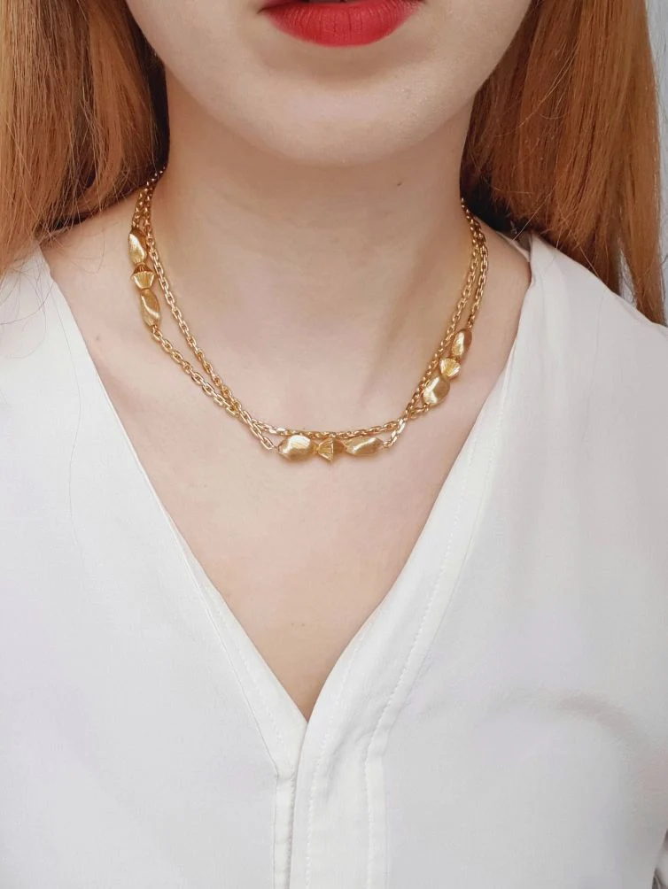 Gold Plated Long Necklace - Image 2