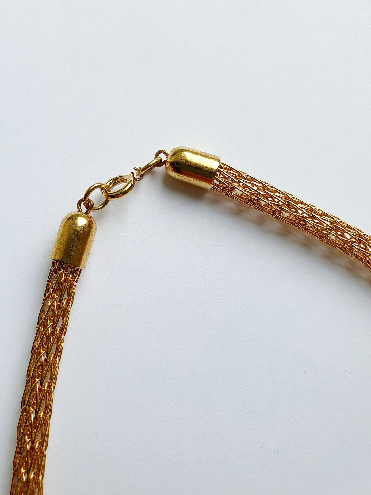 Gold Plated Round Mesh Chain Necklace - Image 3