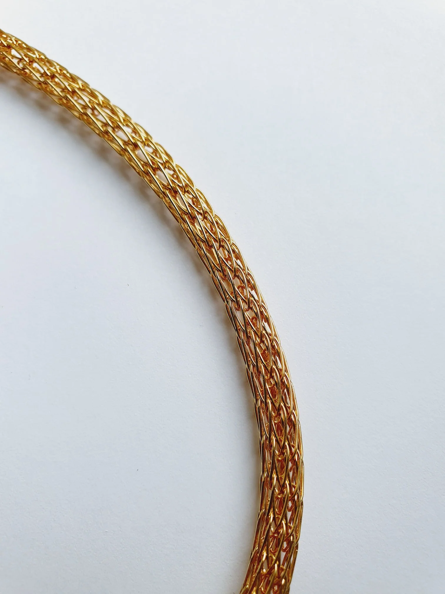 Gold Plated Round Mesh Chain Necklace - Image 4