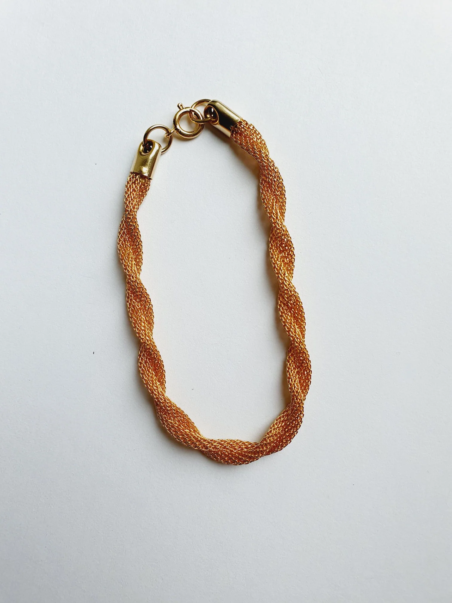 Gold Plated Twist Mesh Chain Bracelet - Image 3