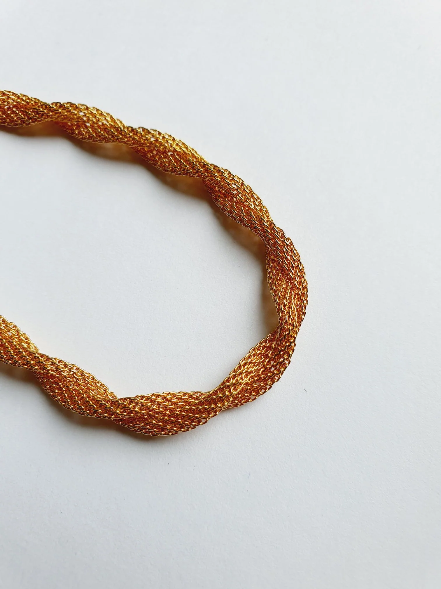 Gold Plated Twist Mesh Chain Bracelet - Image 4