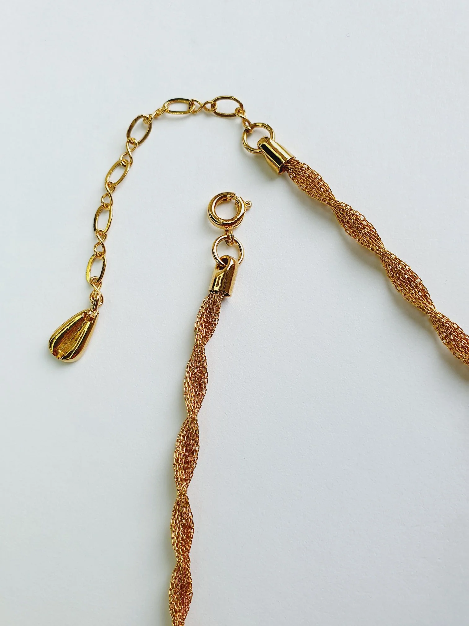 Gold Plated Twist Mesh Chain Necklace - Image 5
