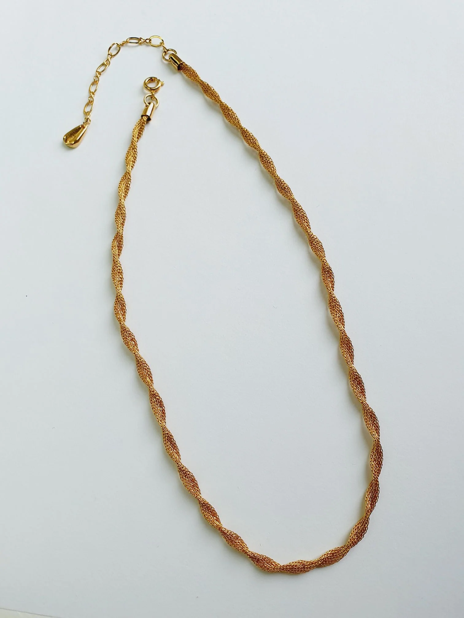 Gold Plated Twist Mesh Chain Necklace - Image 6