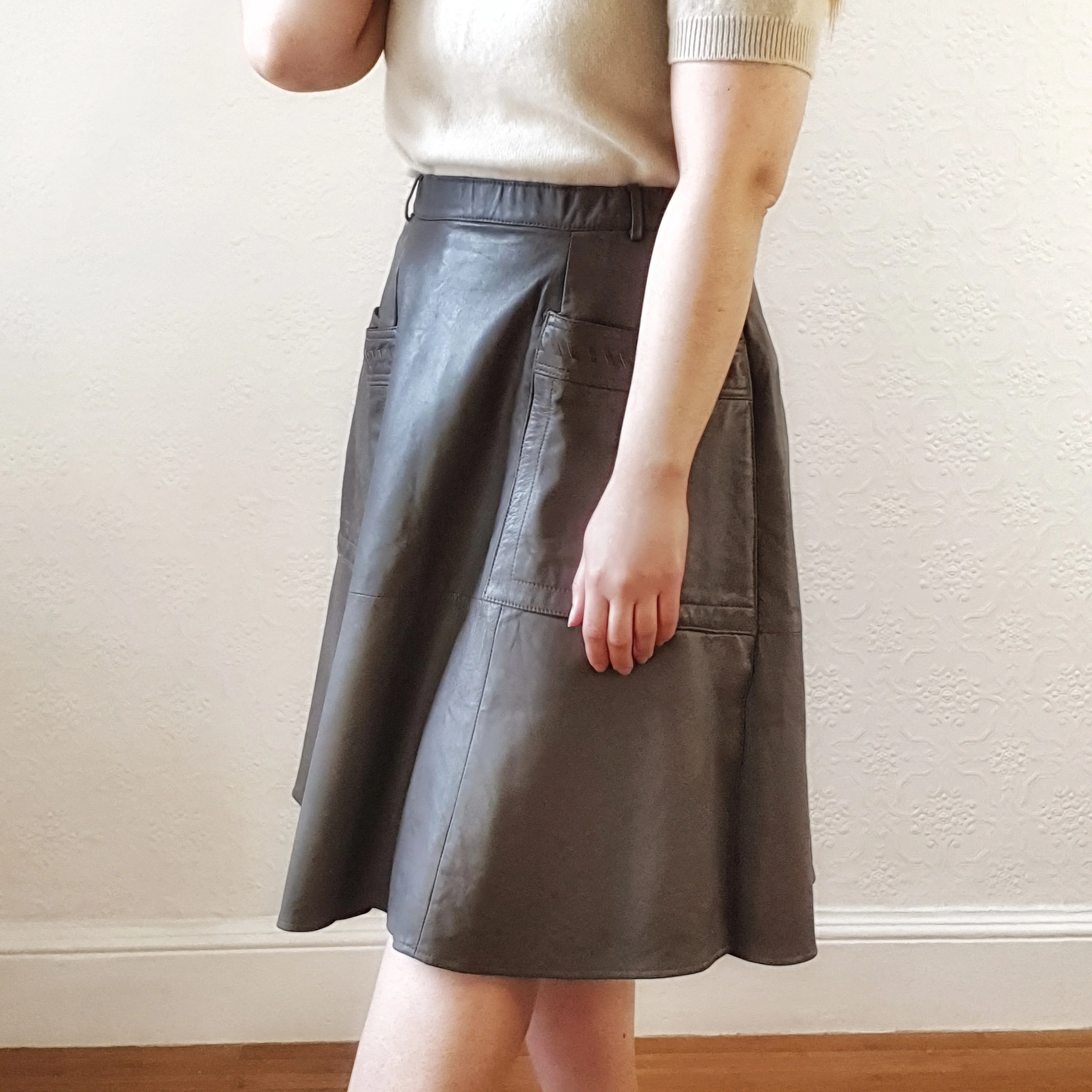Grey A-Line Skirt - L - Image 2