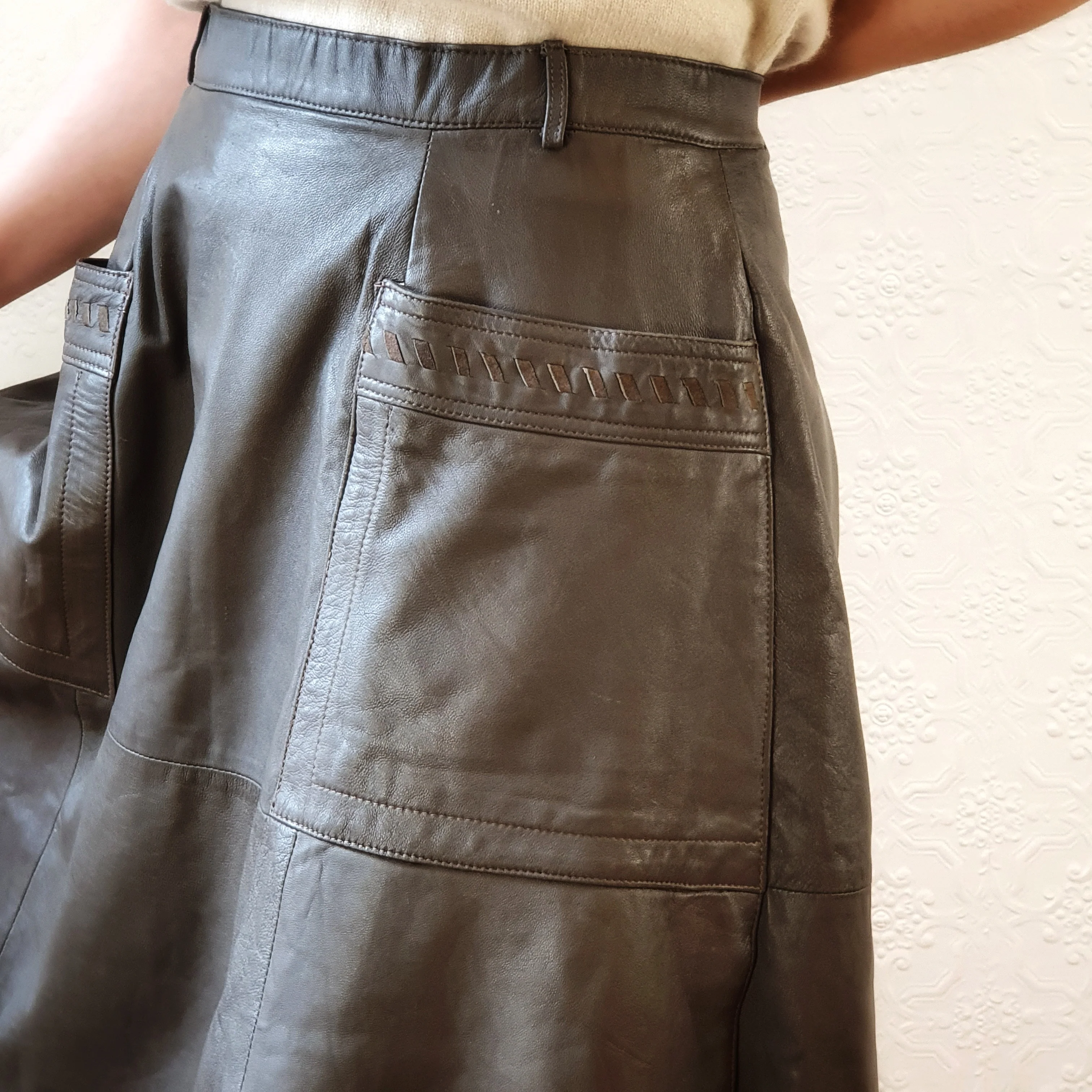 Grey A-Line Skirt - L - Image 3