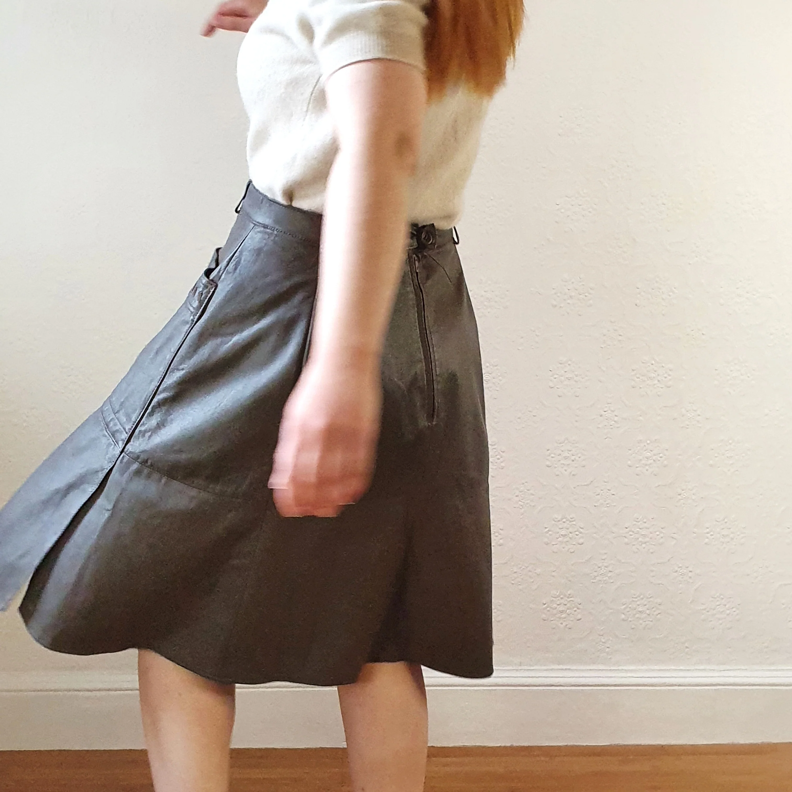 Grey A-Line Skirt - L - Image 4