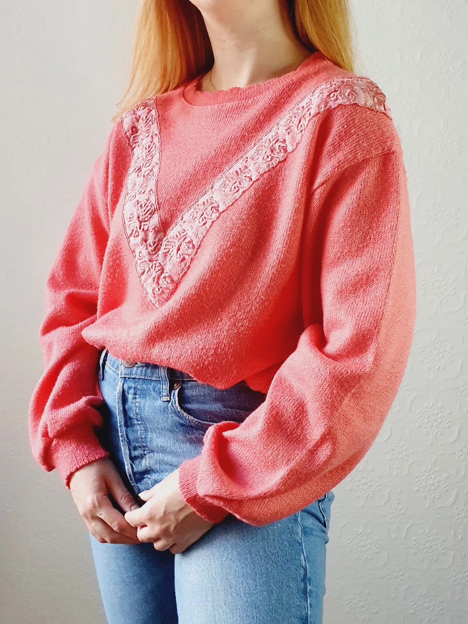 Hot Pink Vintage Jumper - L/XL - Image 4
