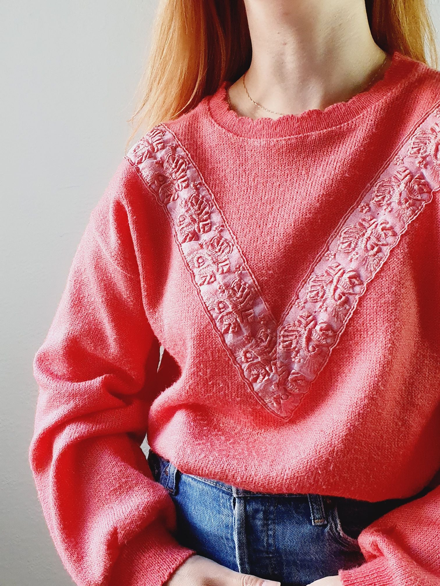 Hot Pink Vintage Jumper - L/XL - Image 5