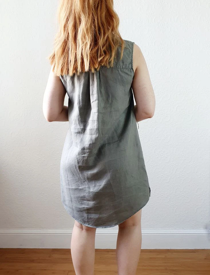 Khaki Pure Linen Shirt Dress - S - Image 6