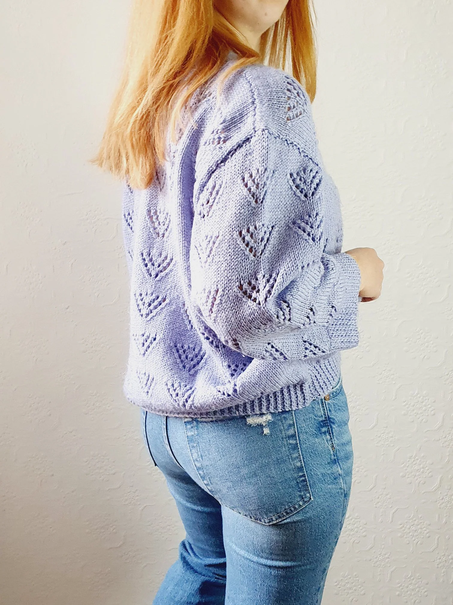 Lilac Handknitted Vintage Jumper - M/L - Image 4