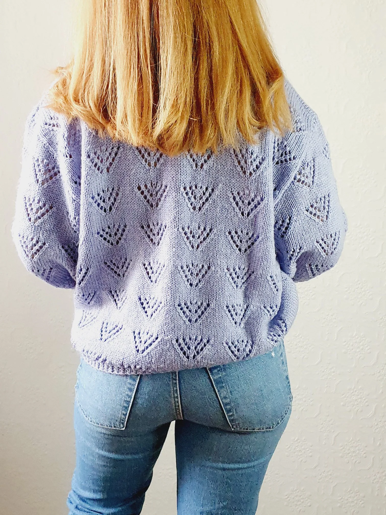 Lilac Handknitted Vintage Jumper - M/L - Image 5