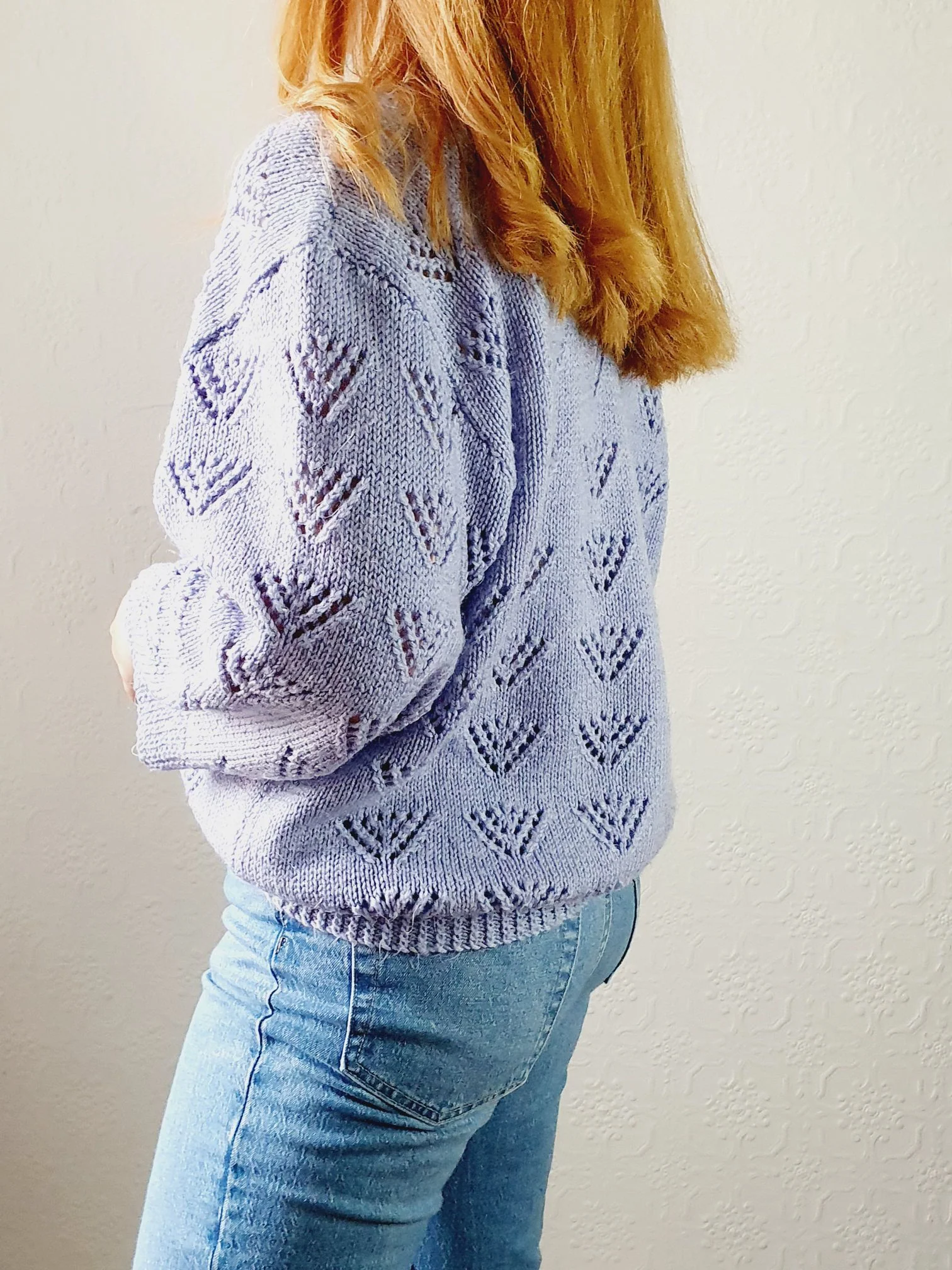 Lilac Handknitted Vintage Jumper - M/L - Image 6