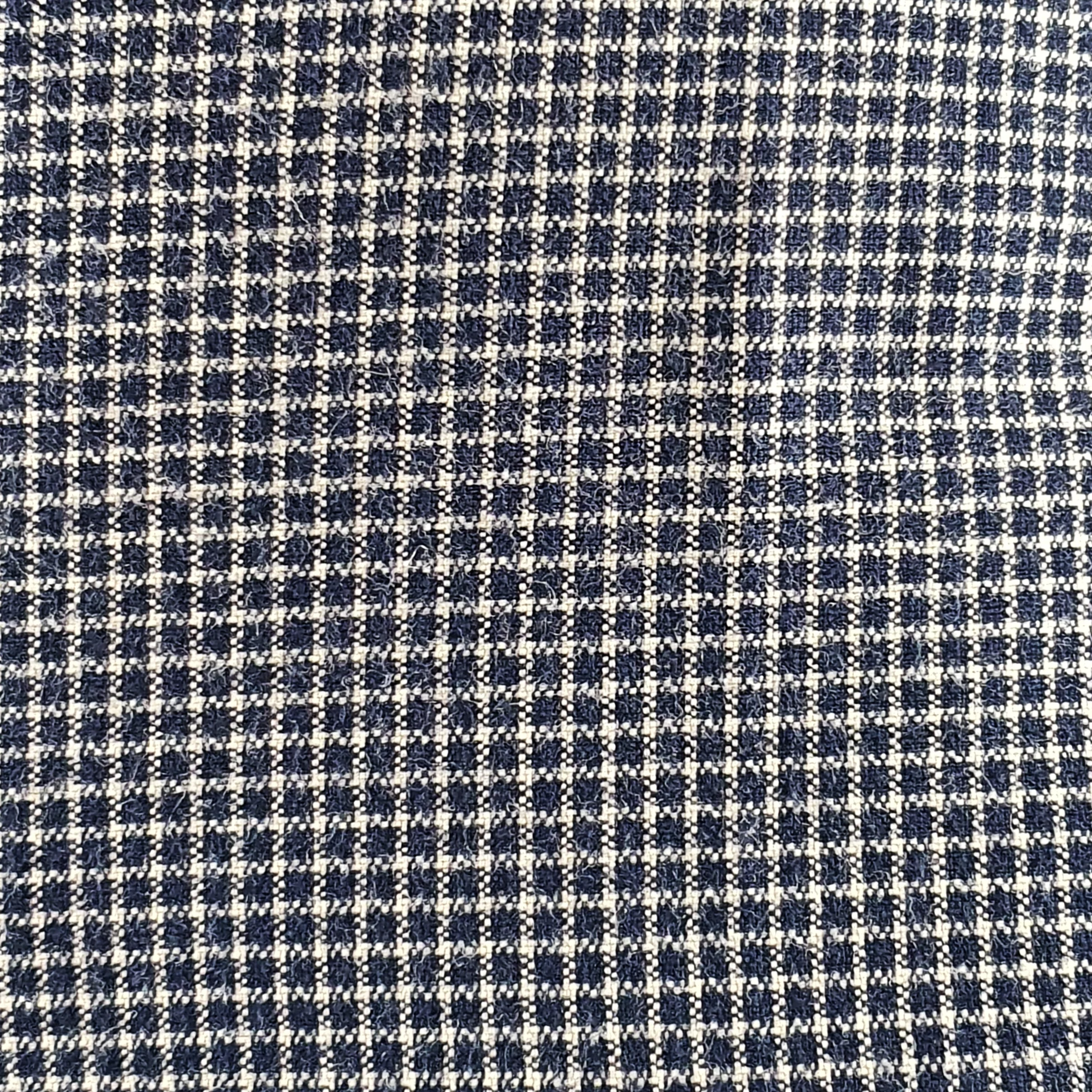 Navy Gingham Wool Trousers - XL - Image 7
