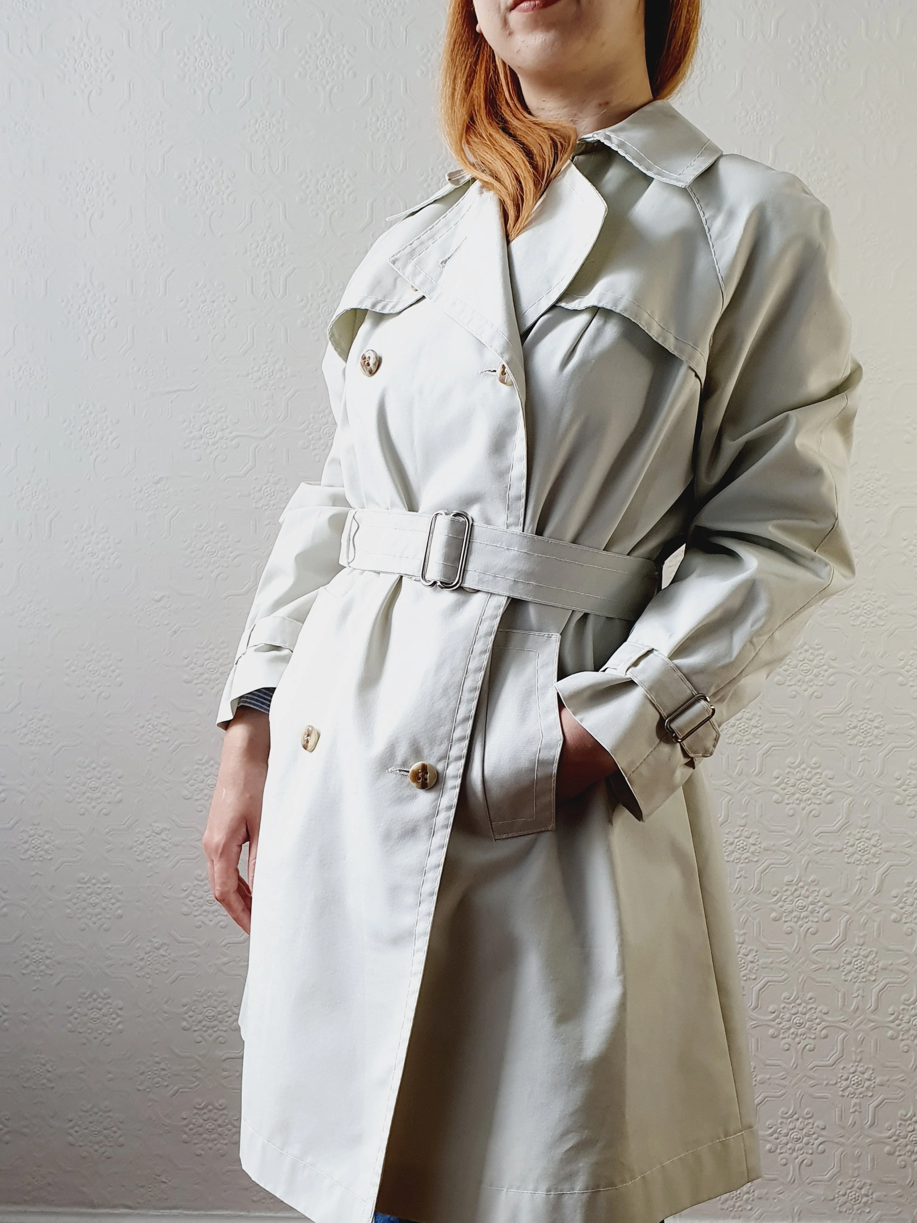 Off White Vintage Trench Coat - L/XL