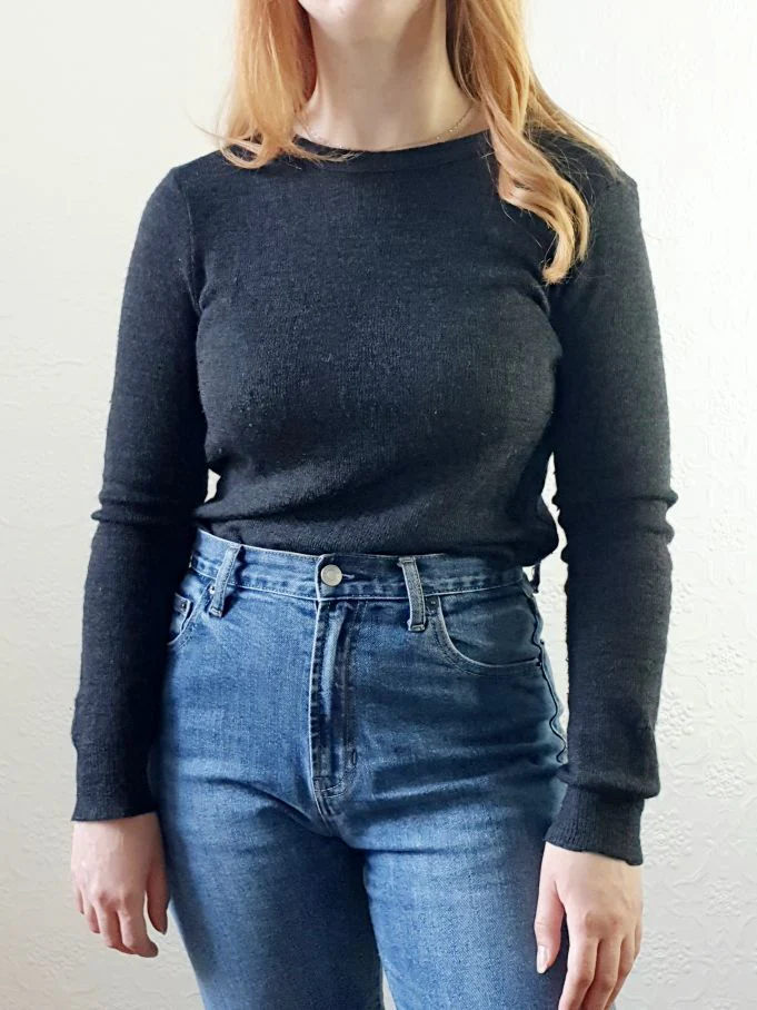 Open Back Charcoal Jumper - S - Image 2