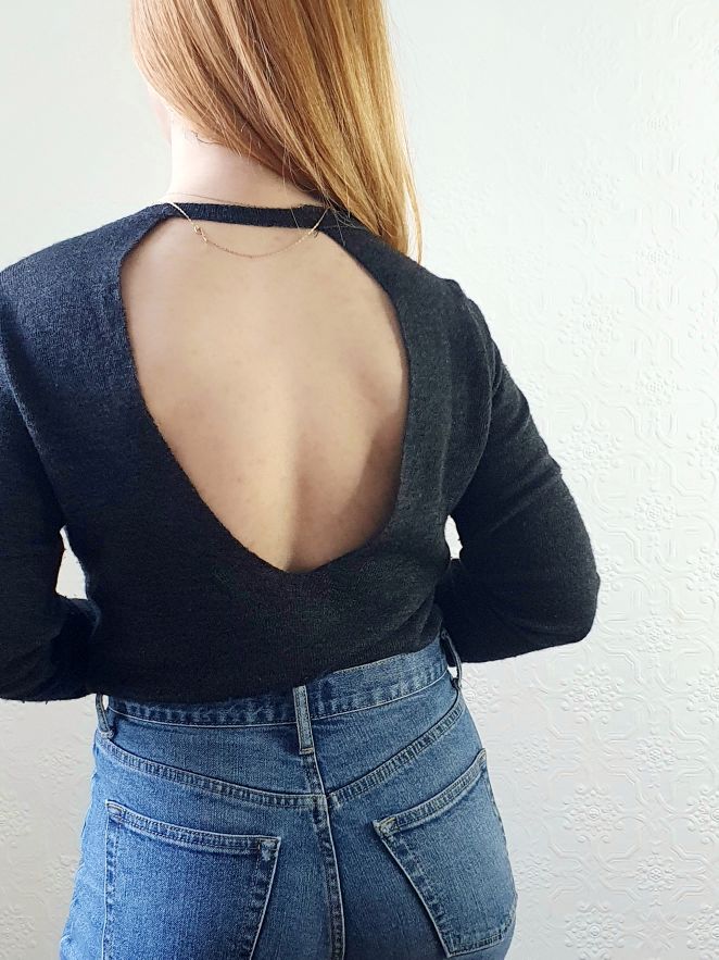 Open Back Charcoal Jumper - S - Image 3