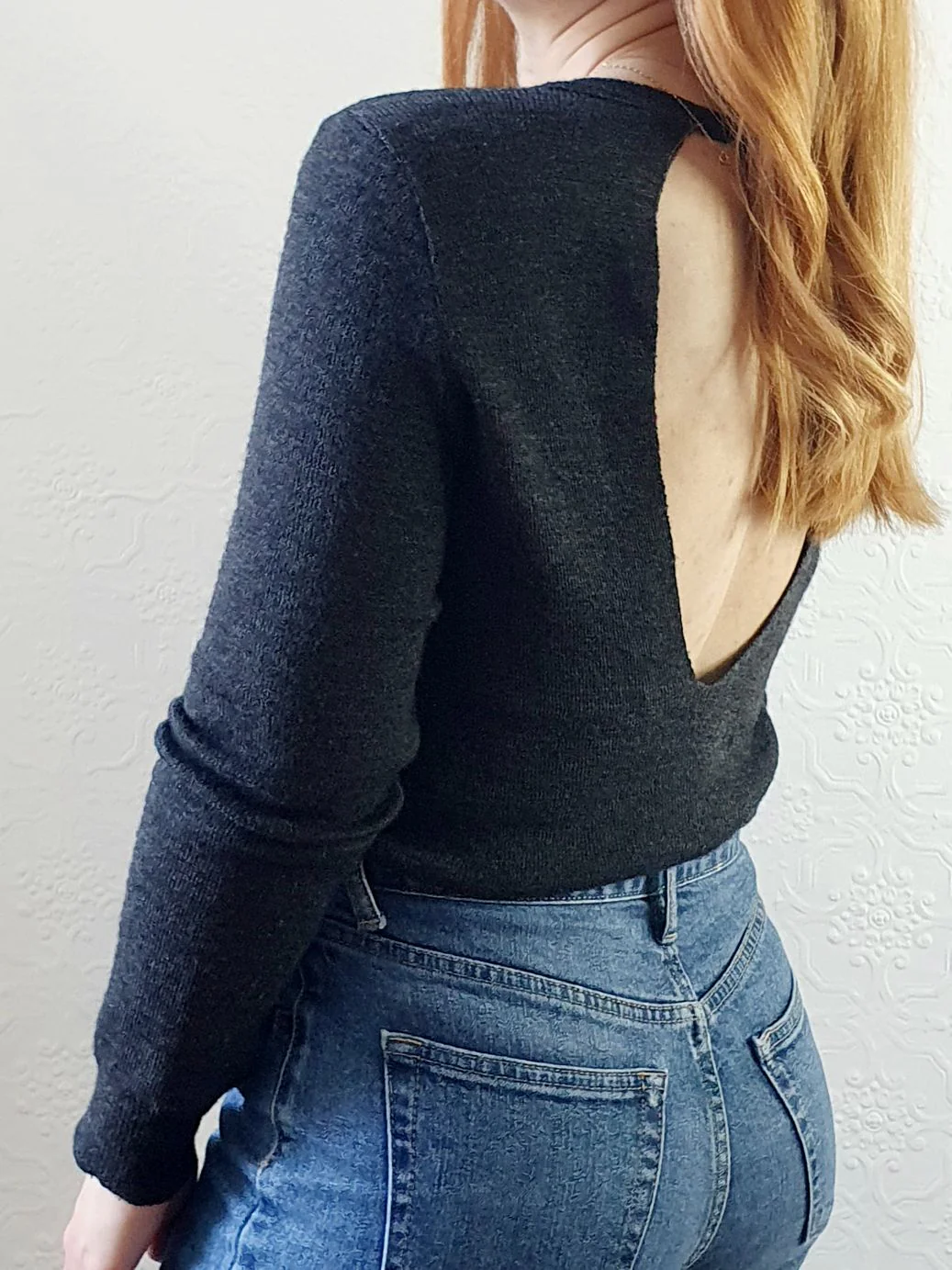 Open Back Charcoal Jumper - S - Image 6