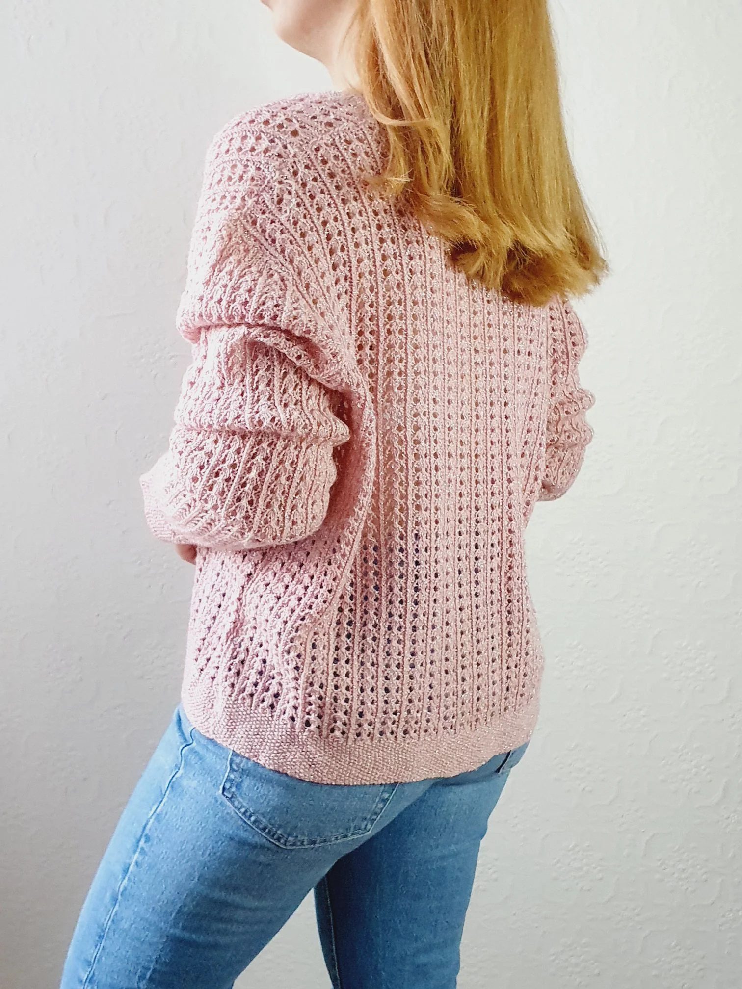Pink Lurex Wool Cardigan - XL - Image 6