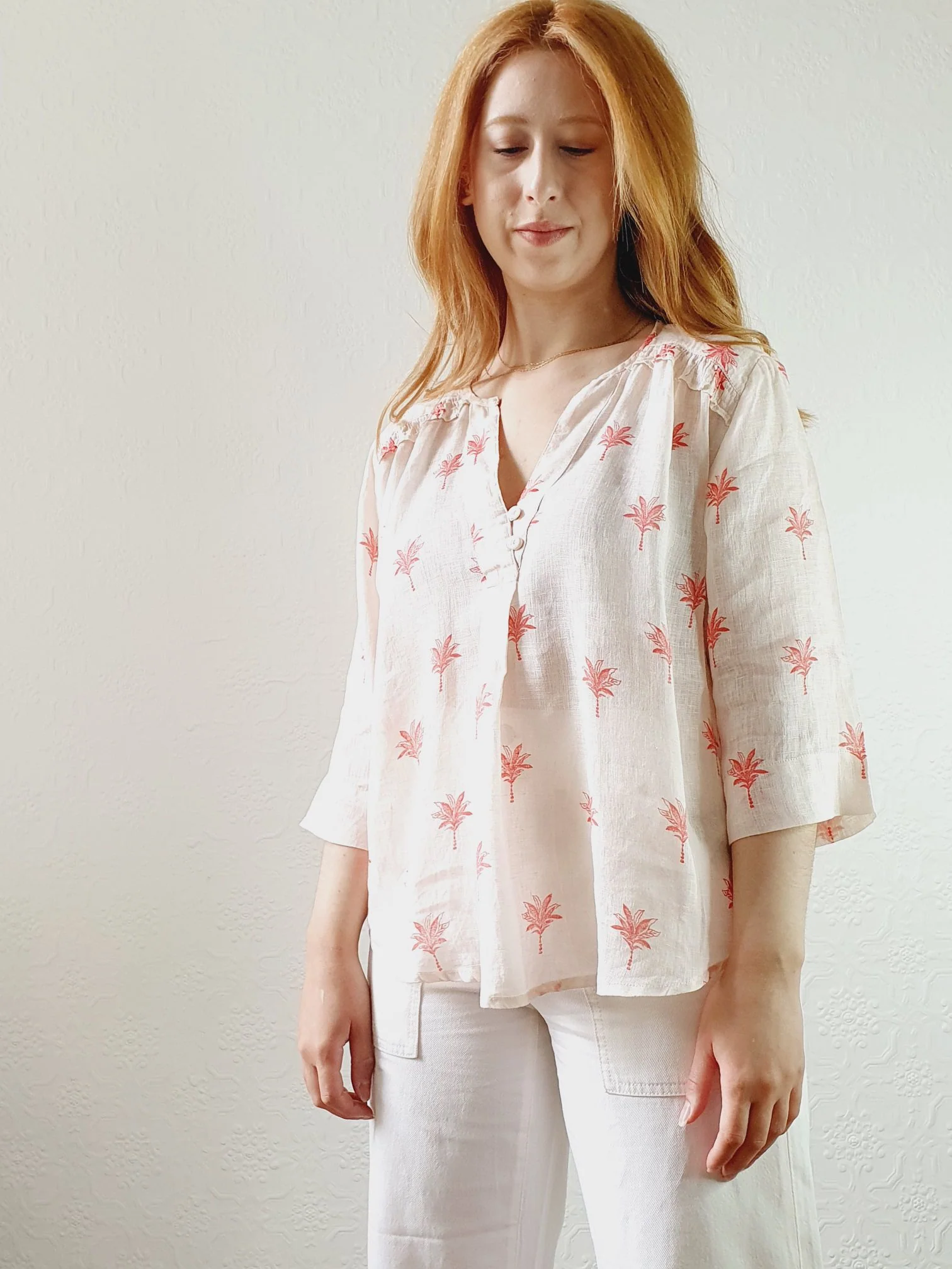 Pink Pure Linen Blouse - M/L - Image 2