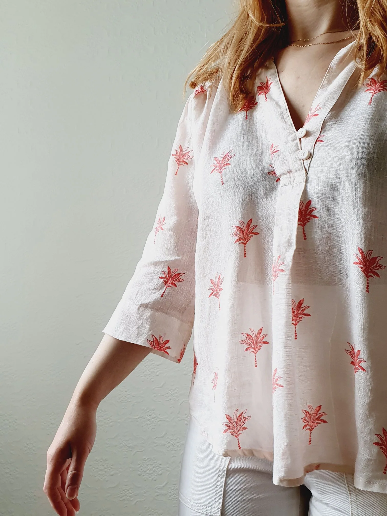 Pink Pure Linen Blouse - M/L - Image 6