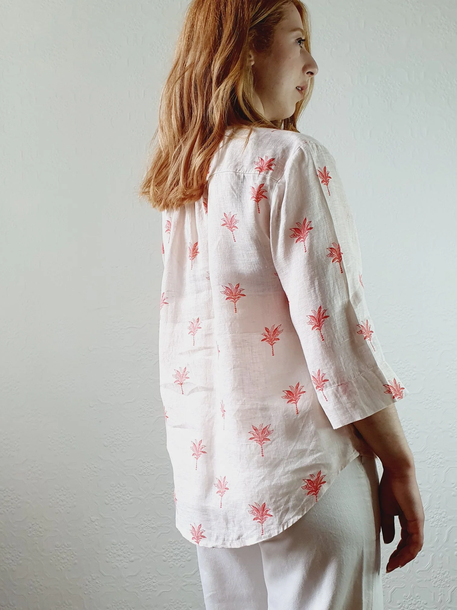 Pink Pure Linen Blouse - M/L - Image 8