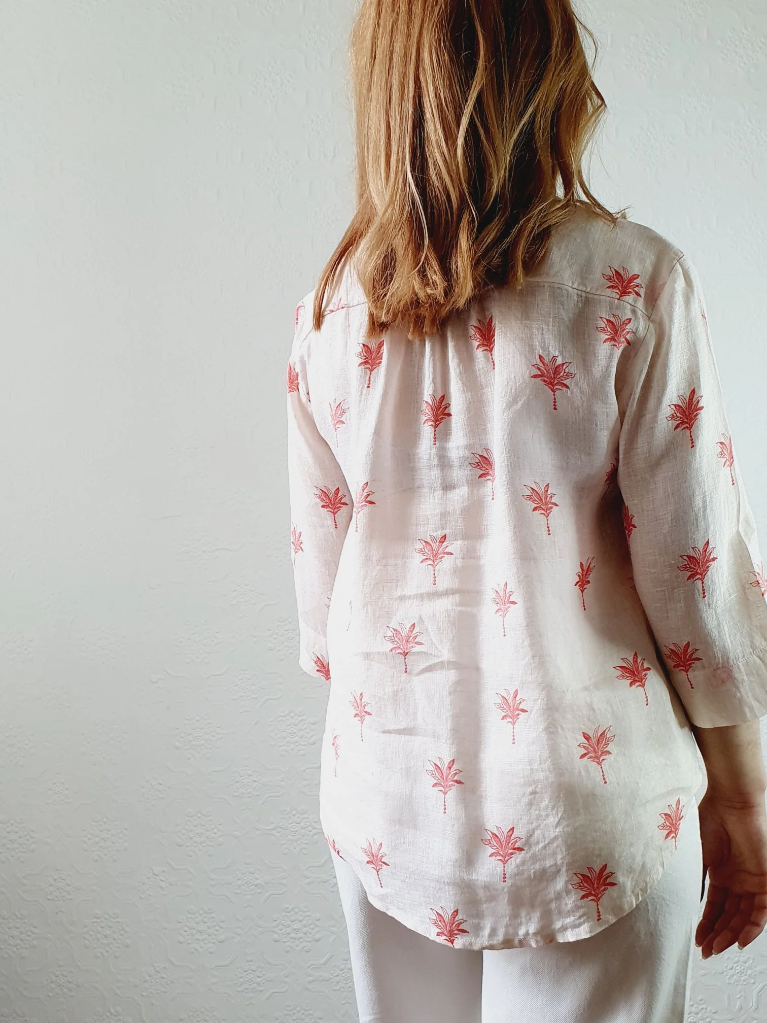 Pink Pure Linen Blouse - M/L - Image 9