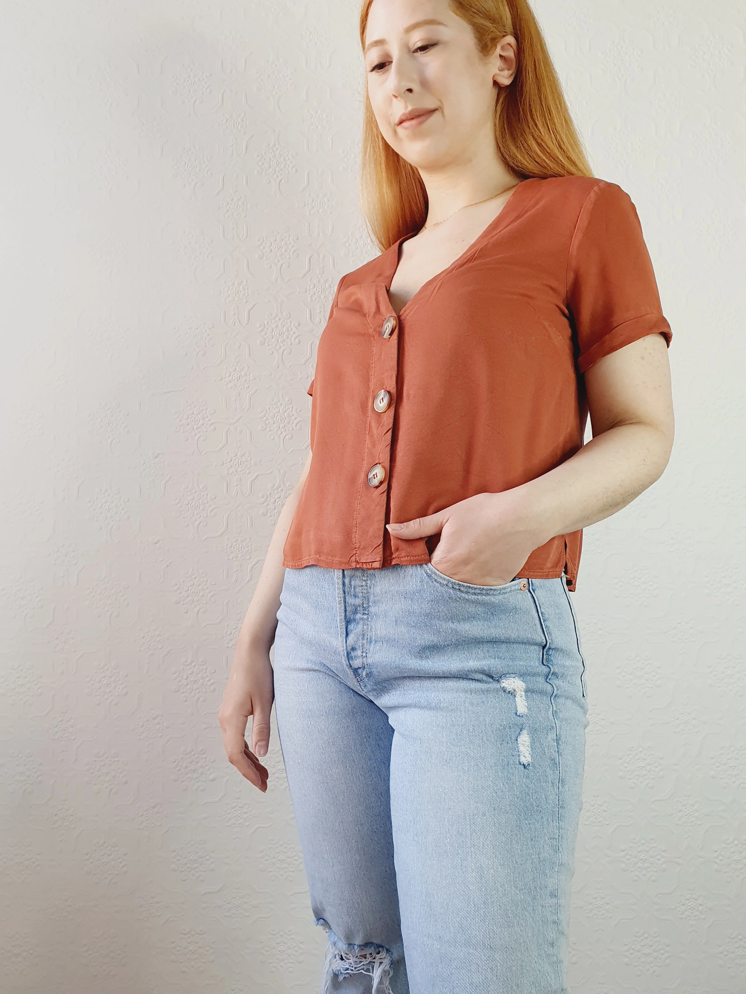 Preloved Copper Cropped Top - S/M - Image 2