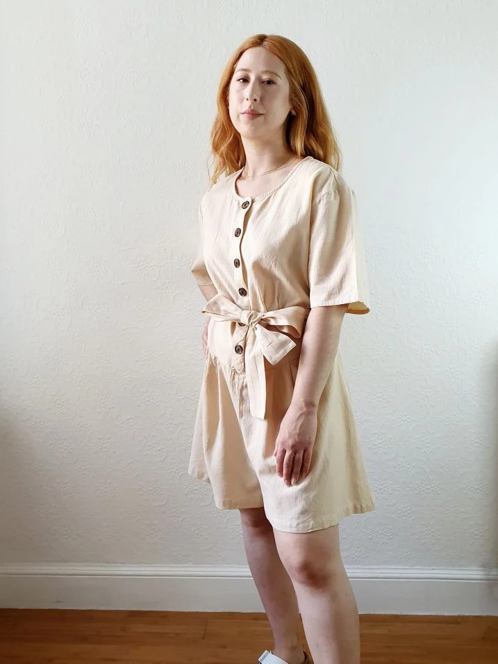 Preloved Cotton/Linen Blend Playsuit - M/L
